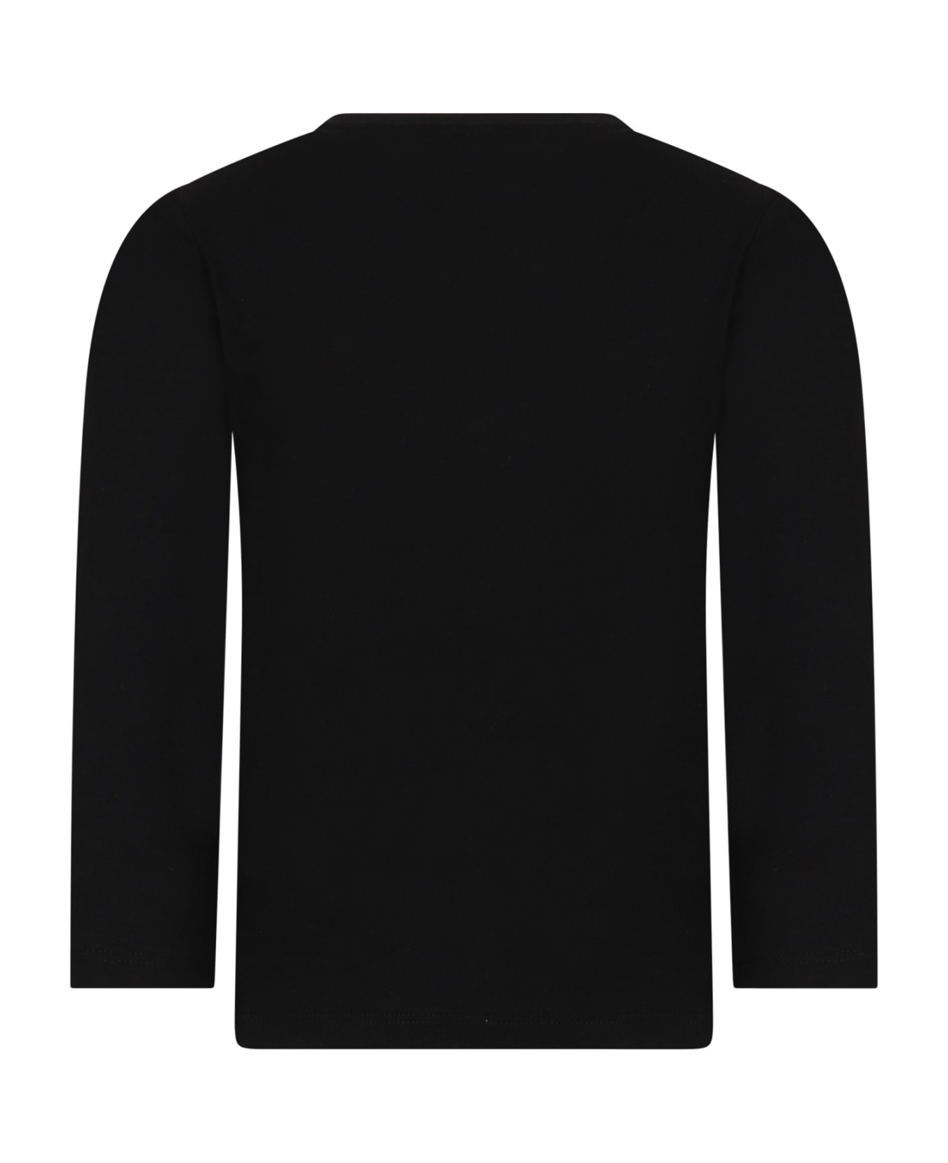Stella McCartney Kids Black T-shirt For Boy With Print And Logo - Black
