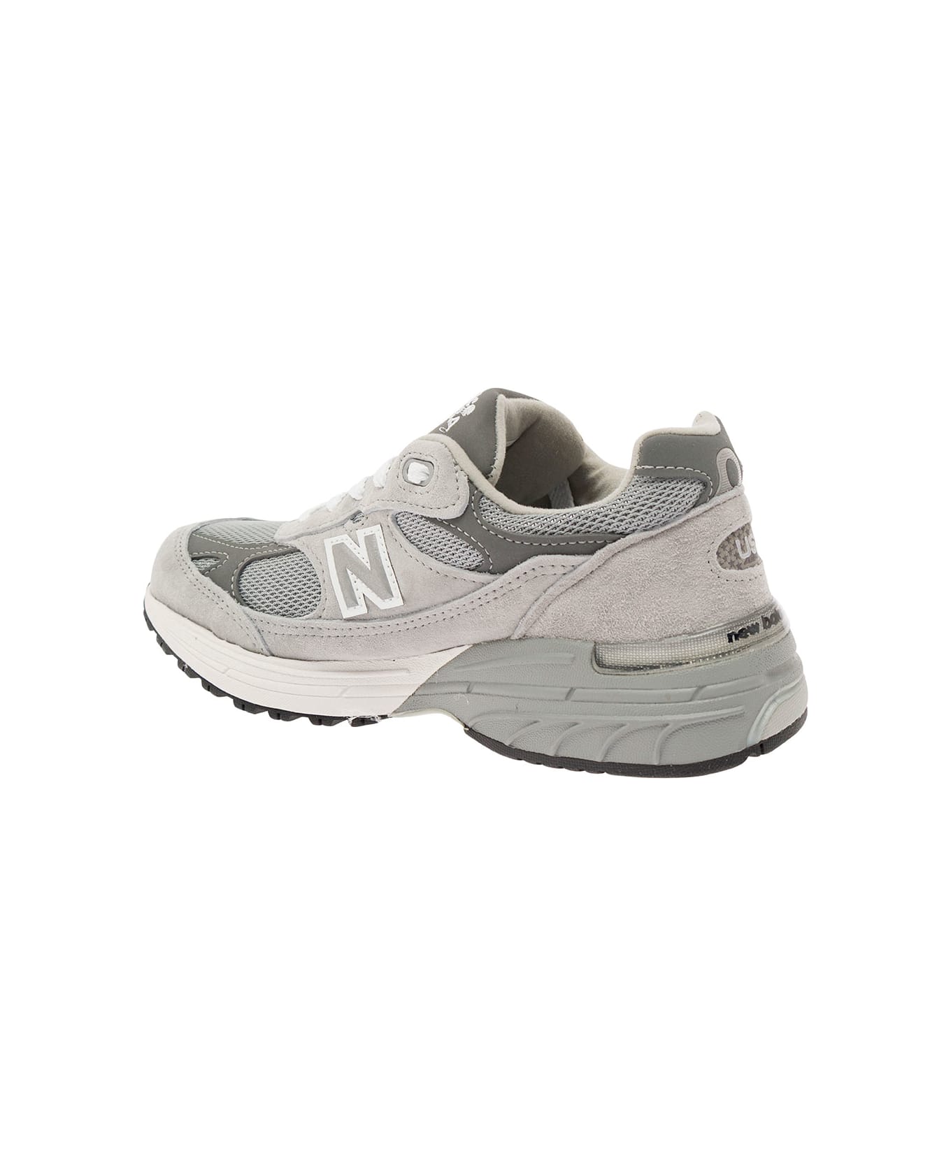 New Balance '993' Grey Low Top Sneakers With Logo Patch In Suede Woman - Grey
