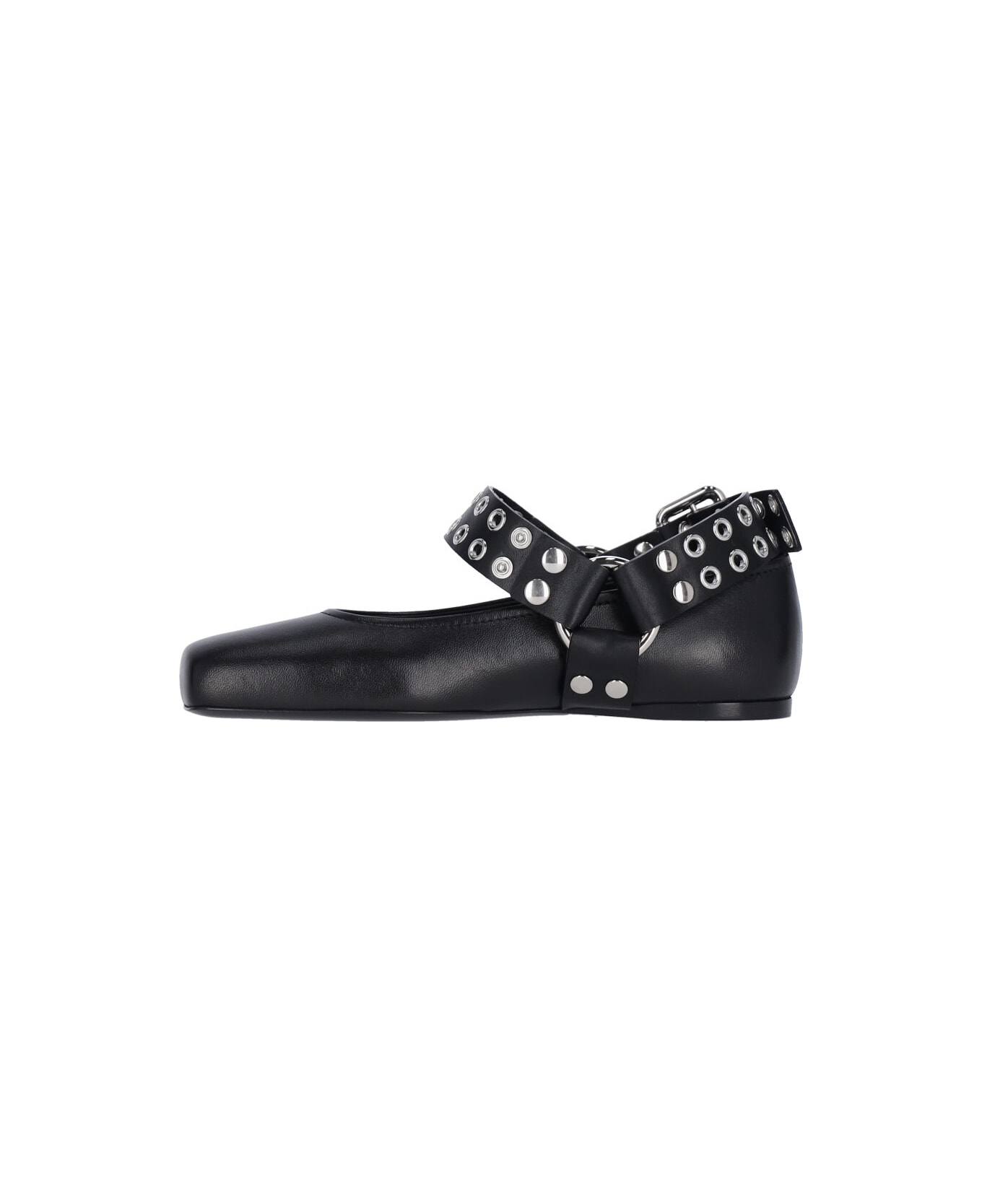 Alaia "biker" Ballet Flats - Black  