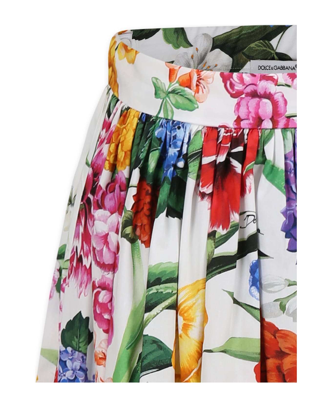 Dolce & Gabbana Multicolor Skirt For Girl With Floral Print - Multicolor