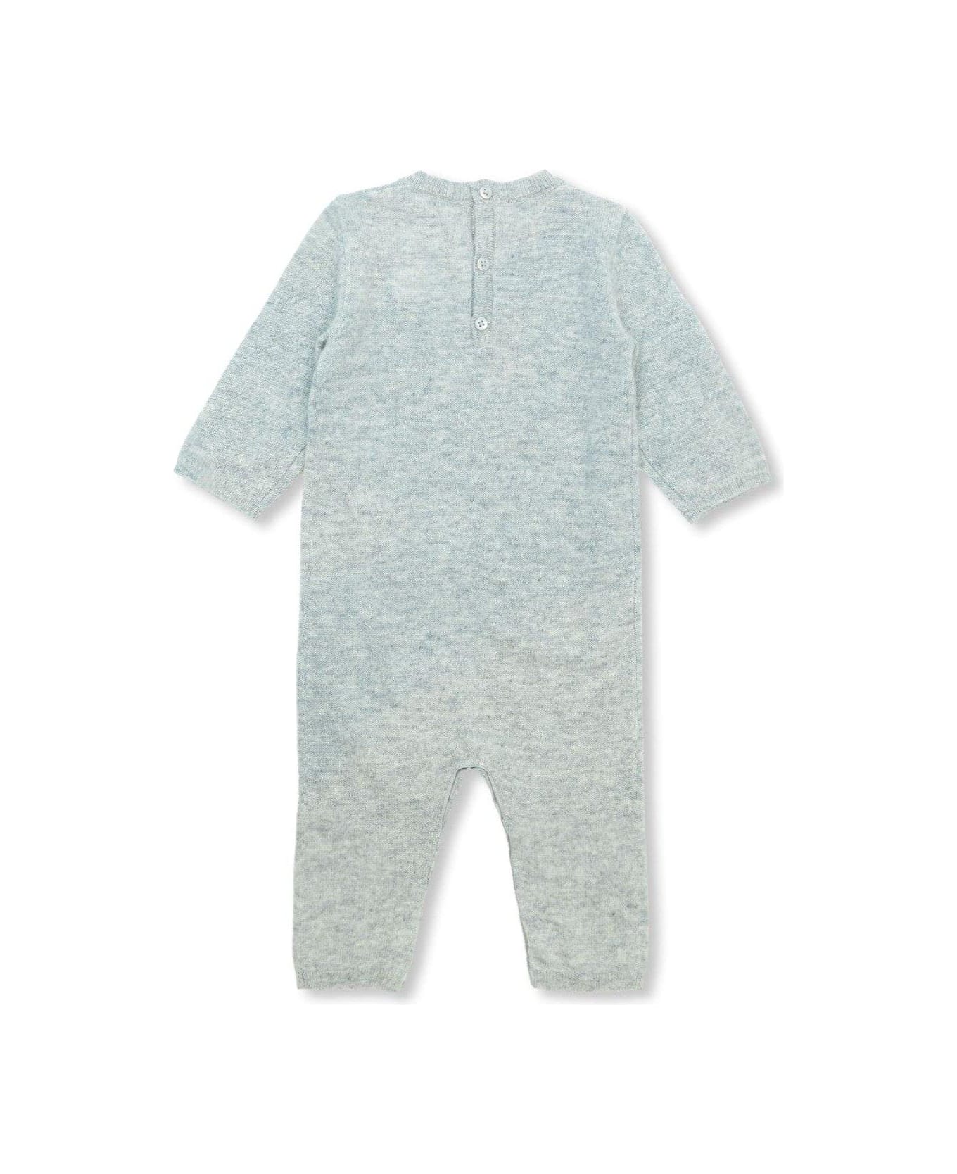 Bonpoint Tilouana Crewneck Knitted Rompers - GREY