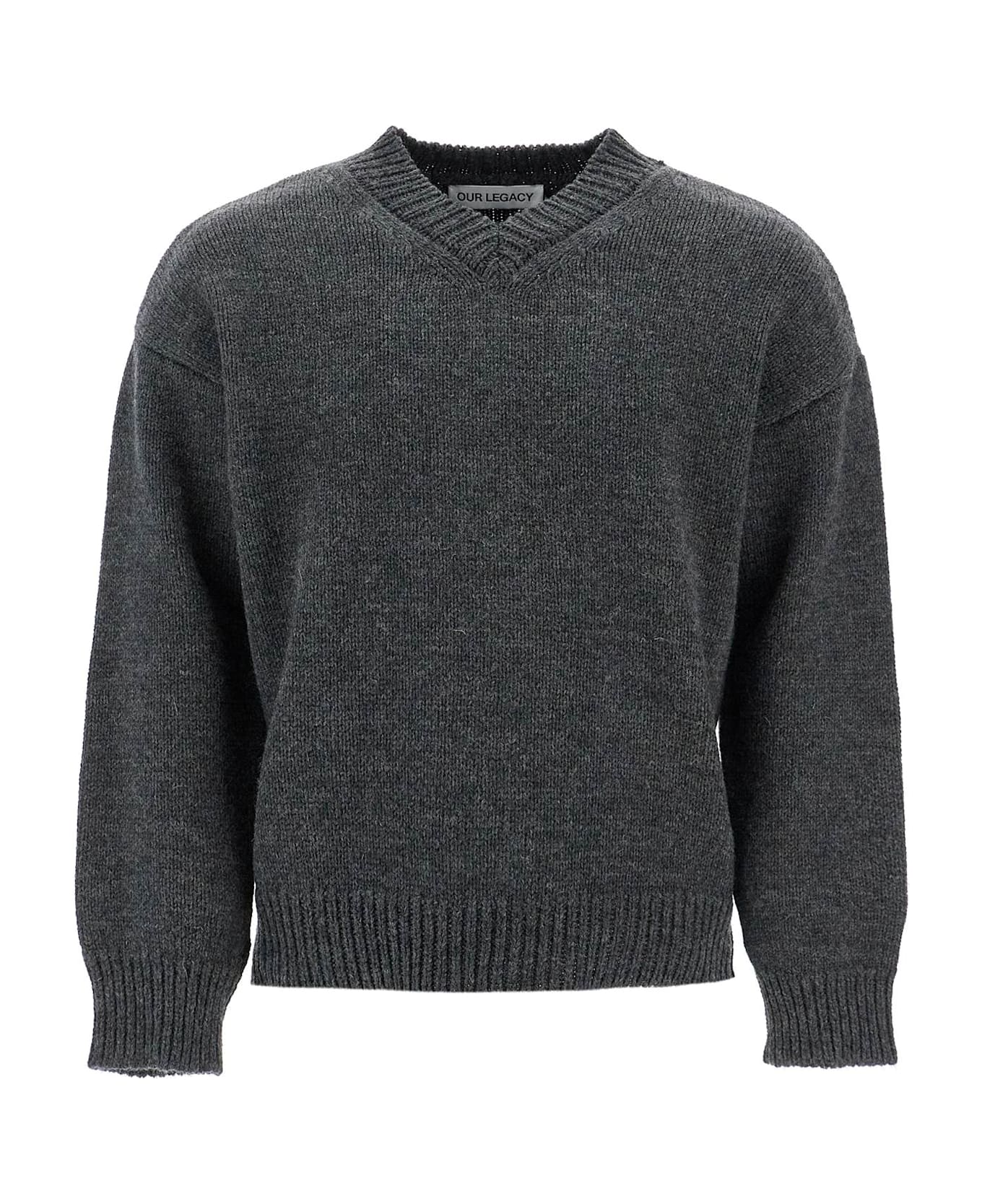 Our Legacy V-neck Son - ASH MELANGE STATELY WOOL (Grey)