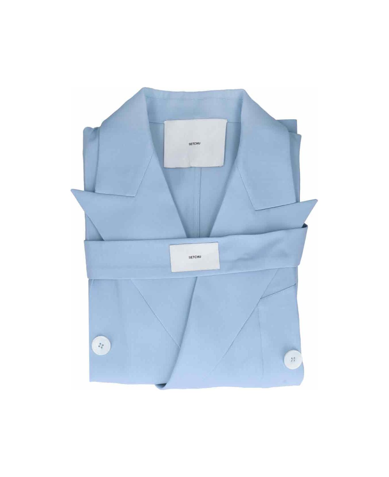 Setchu 
origami
 Double-breasted Blazer - Light Blue