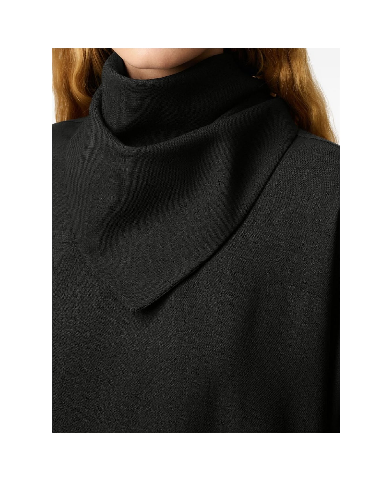 Ami Alexandre Mattiussi Bandana Wool Blouse - CHARCOAL