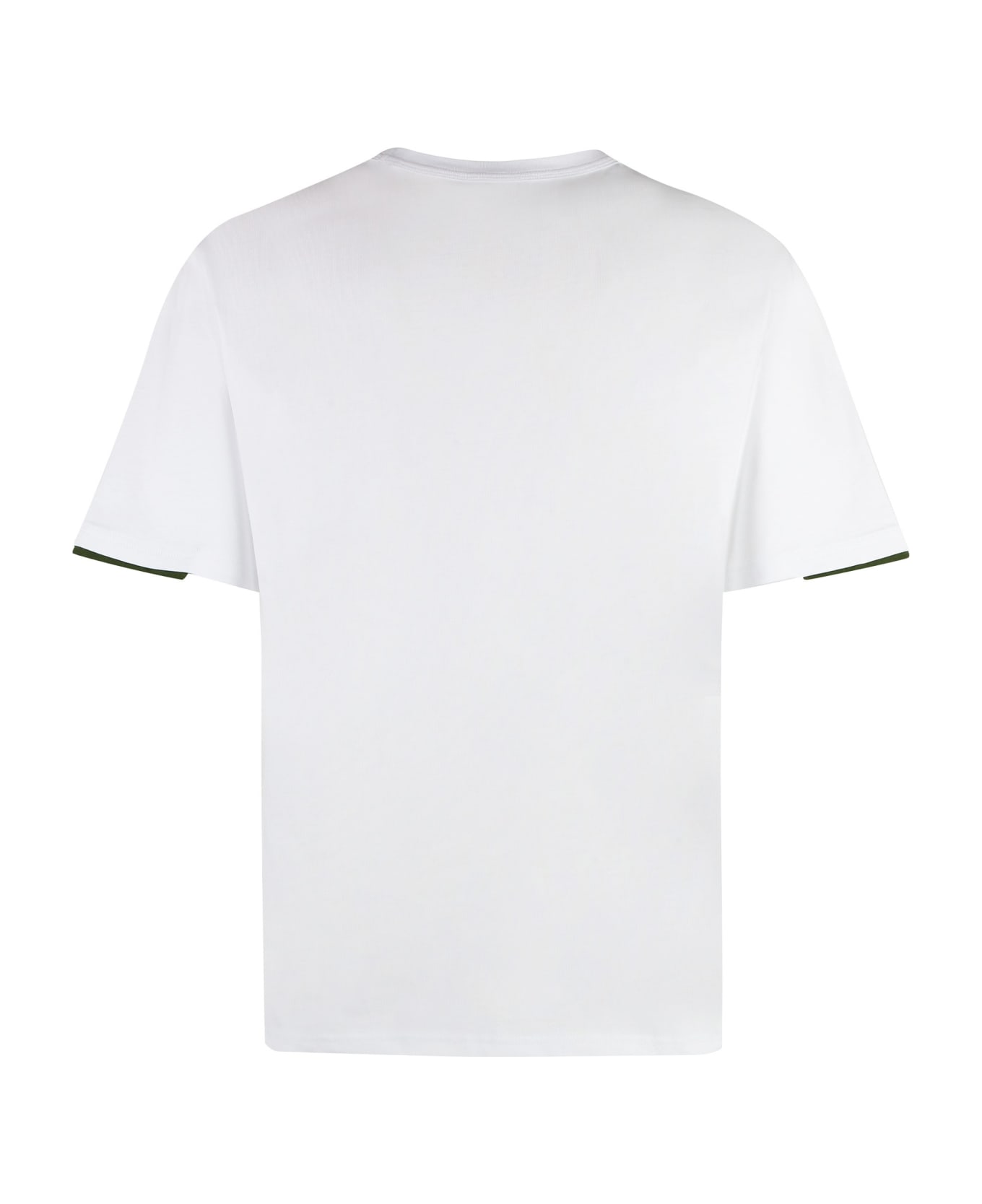 K-Way Fantome Cotton Crew-neck T-shirt - Anx White Green Cypress