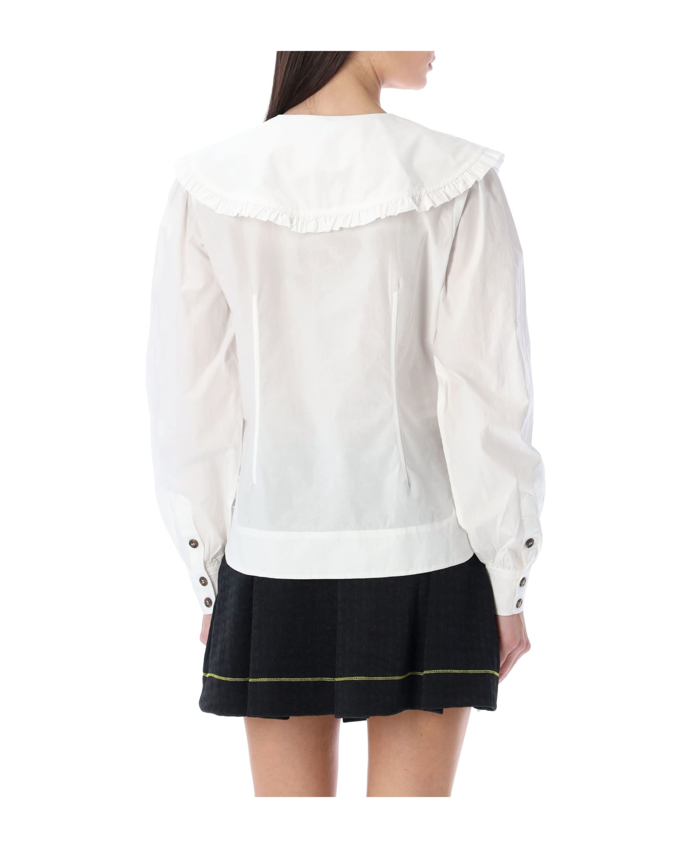 Ganni Poplin Shirt - WHITE