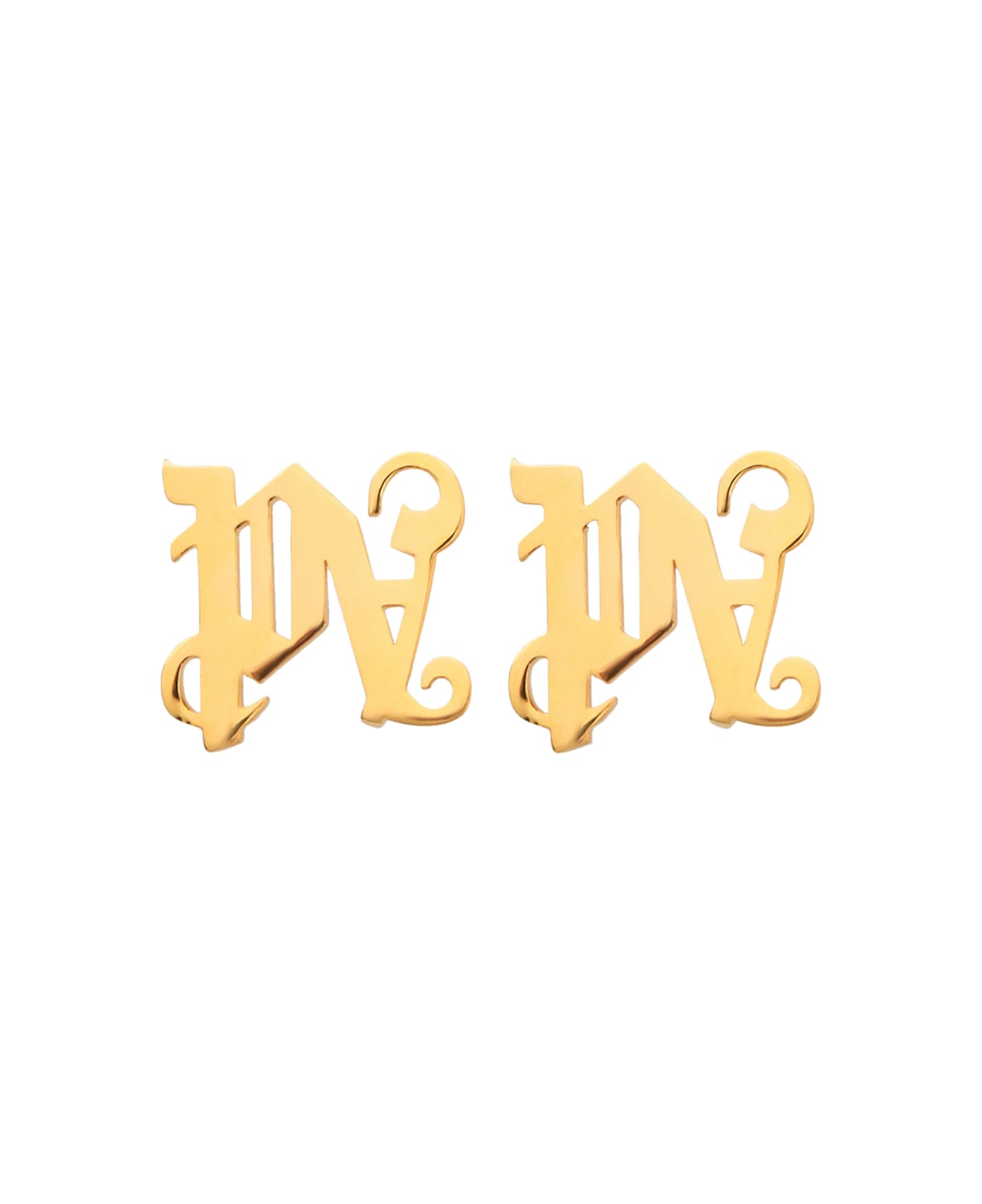 Palm Angels Gold Monogram Earrings - Golden