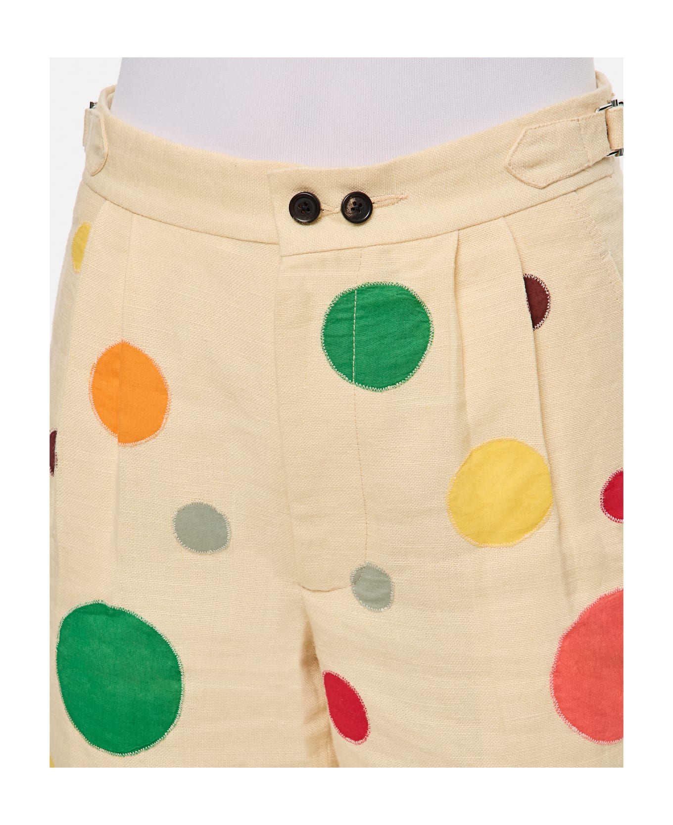 Bode Linen Dots Pants - MultiColour