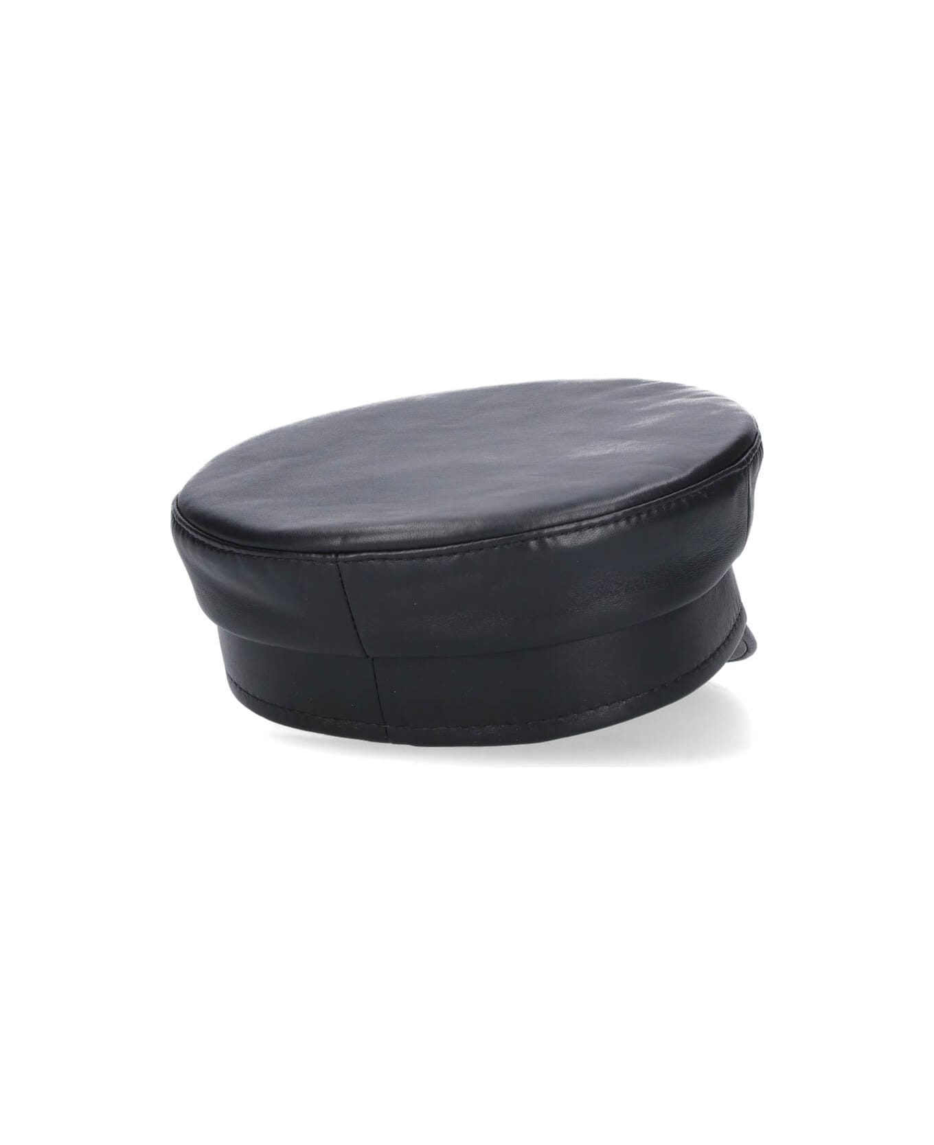 Ruslan Baginskiy 
baker Boy
 Leather Hat - Black  