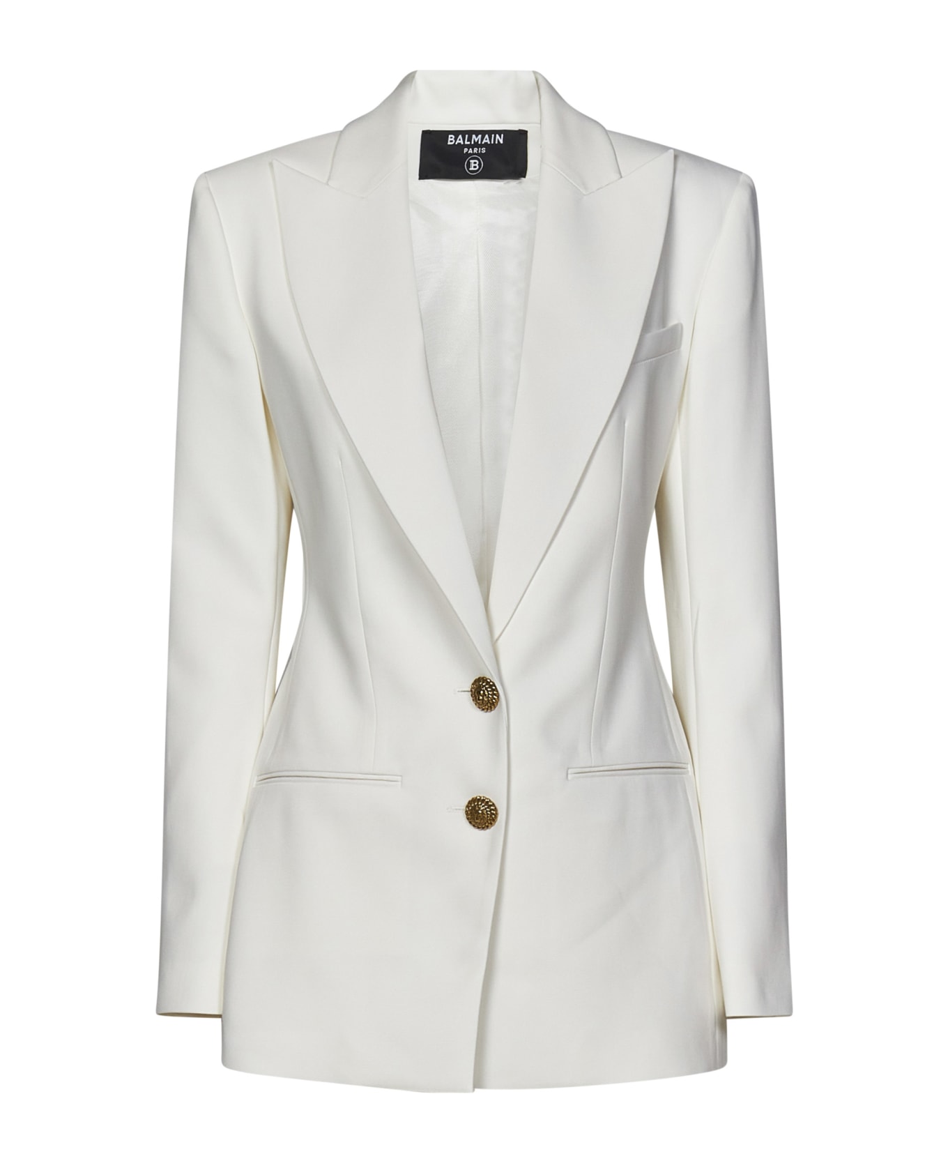 Balmain Fitted Single-breasted Blazer - WHITE
