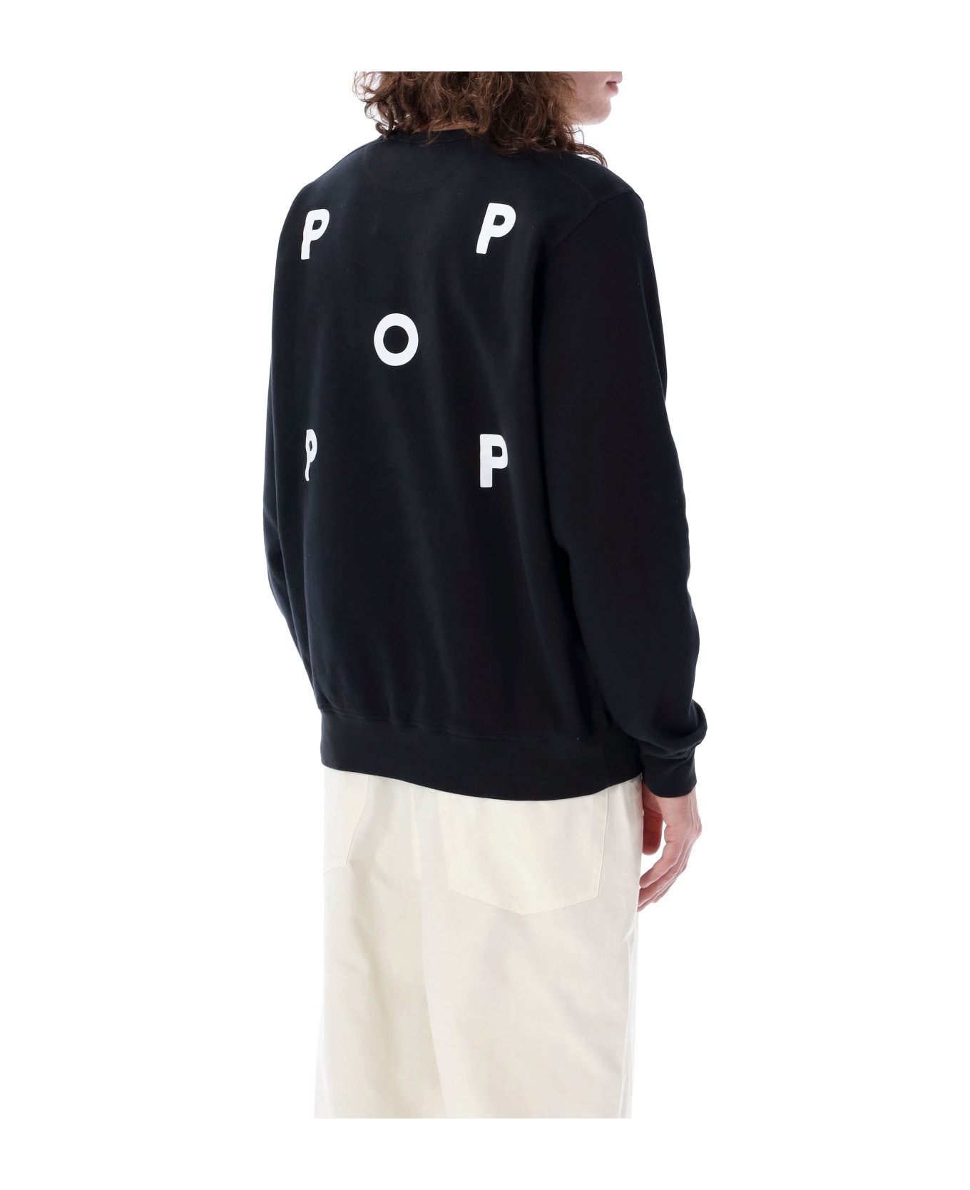Pop Trading Company Logo Sweatshirt - BLACK WHITE フリース