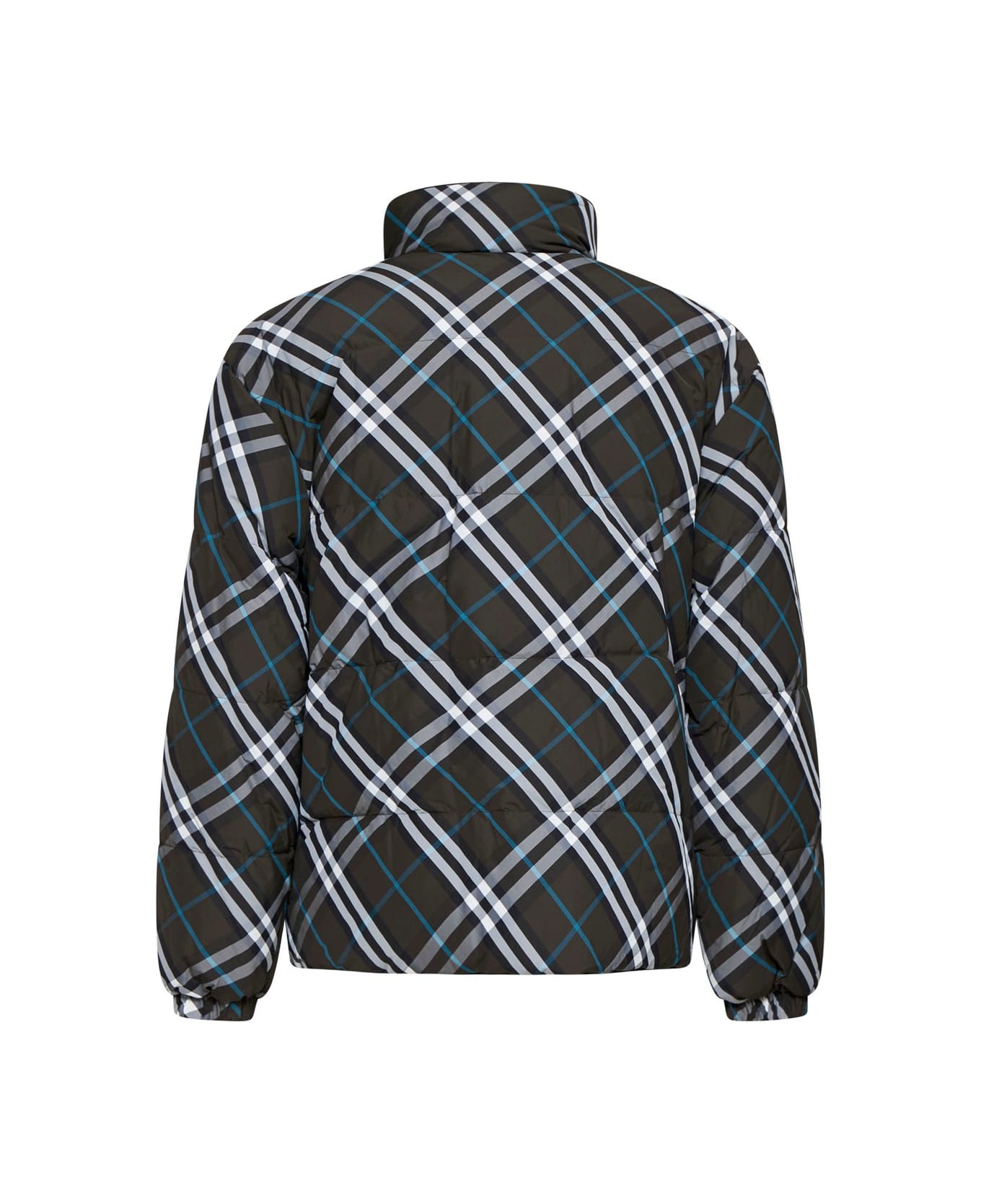 Burberry High-neck Zip-up Checked Jacket - Snug Ip Check