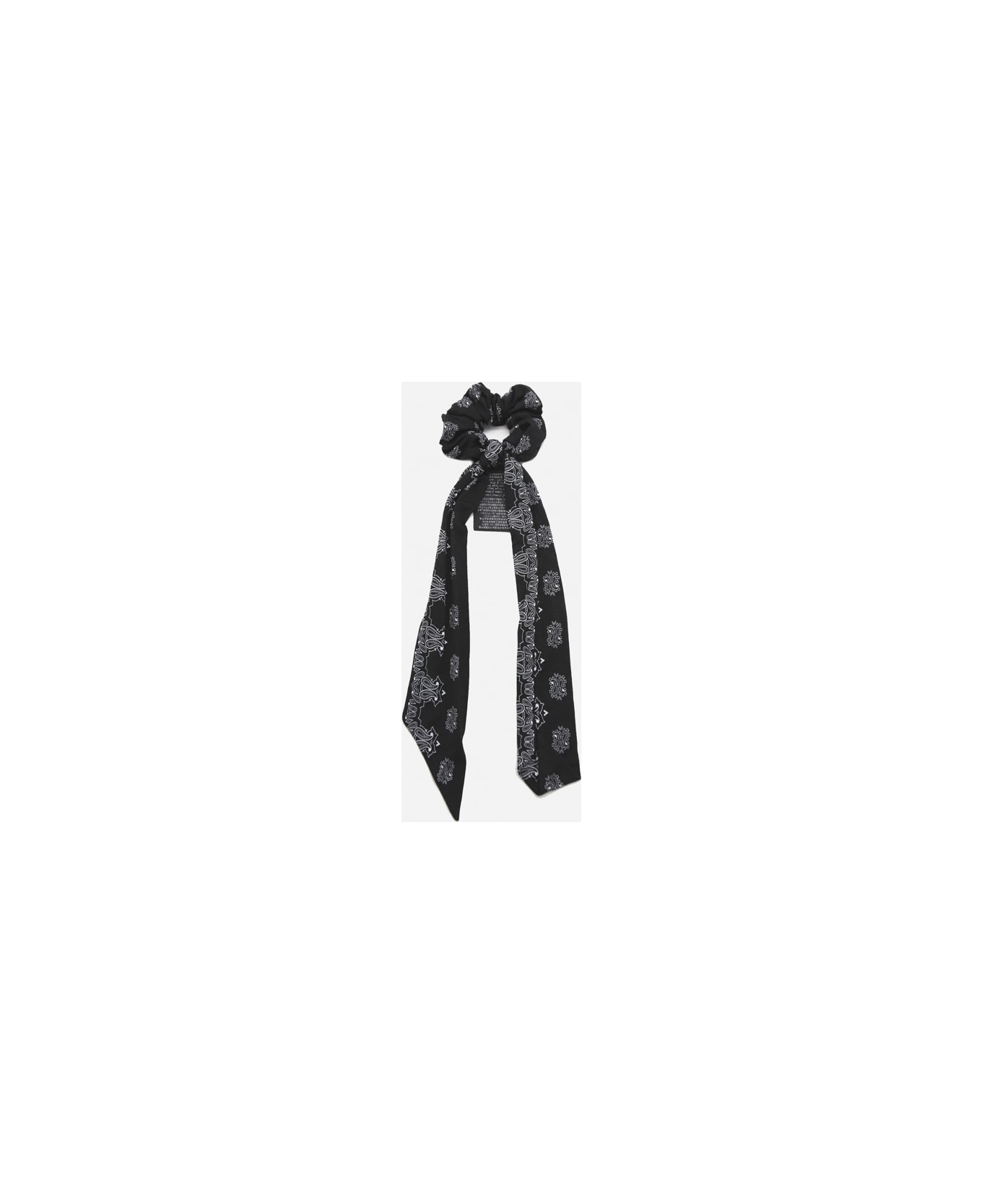Saint Laurent Stretch Fabric Scrunchie With All-over Bandana Print - Black, white