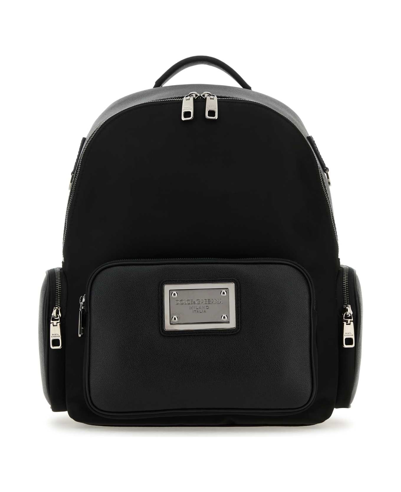 Dolce & Gabbana Black Fabric And Leather Backpack - 8B956