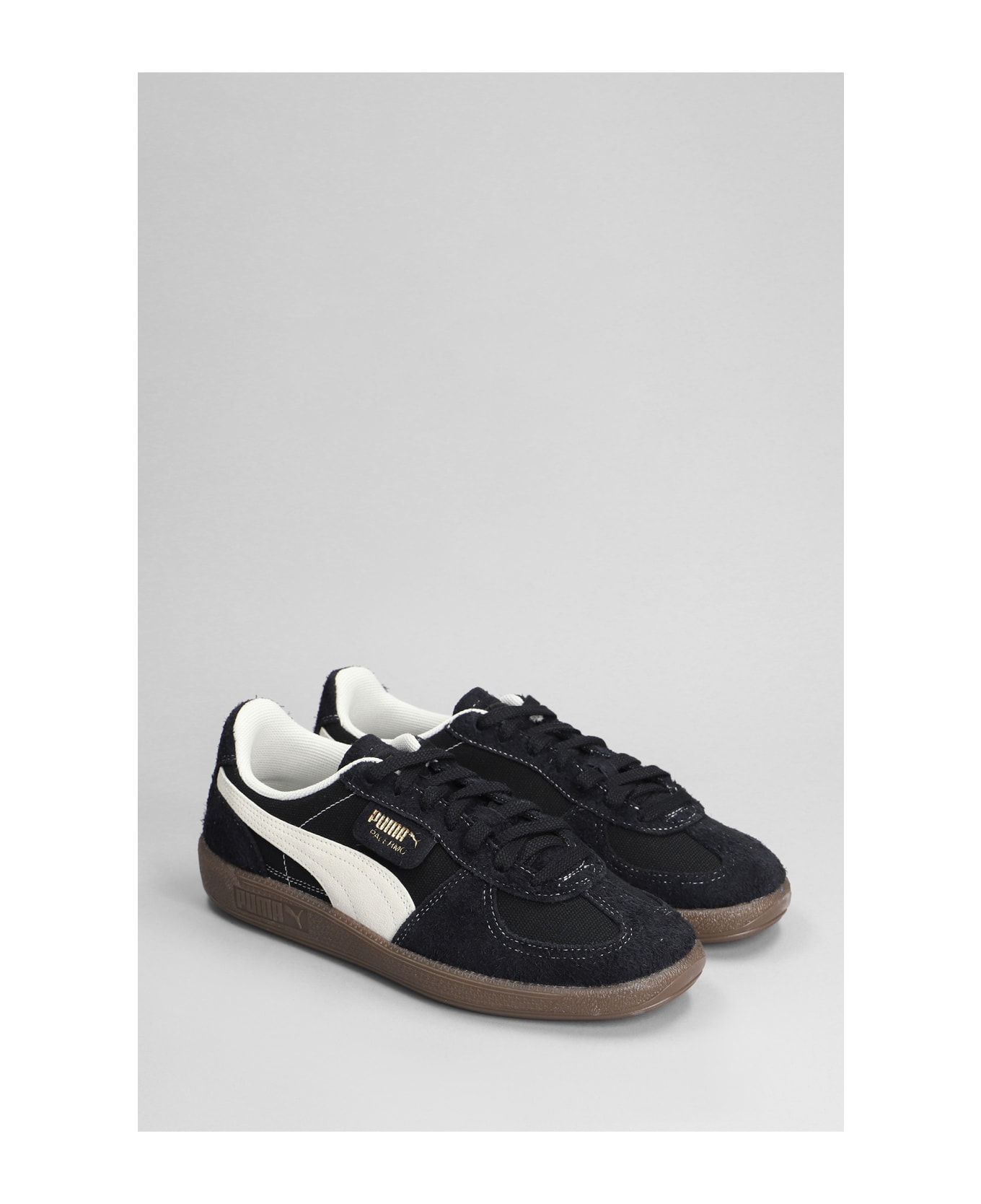 Puma Palermo Sneakers In Black Suede And Fabric - black