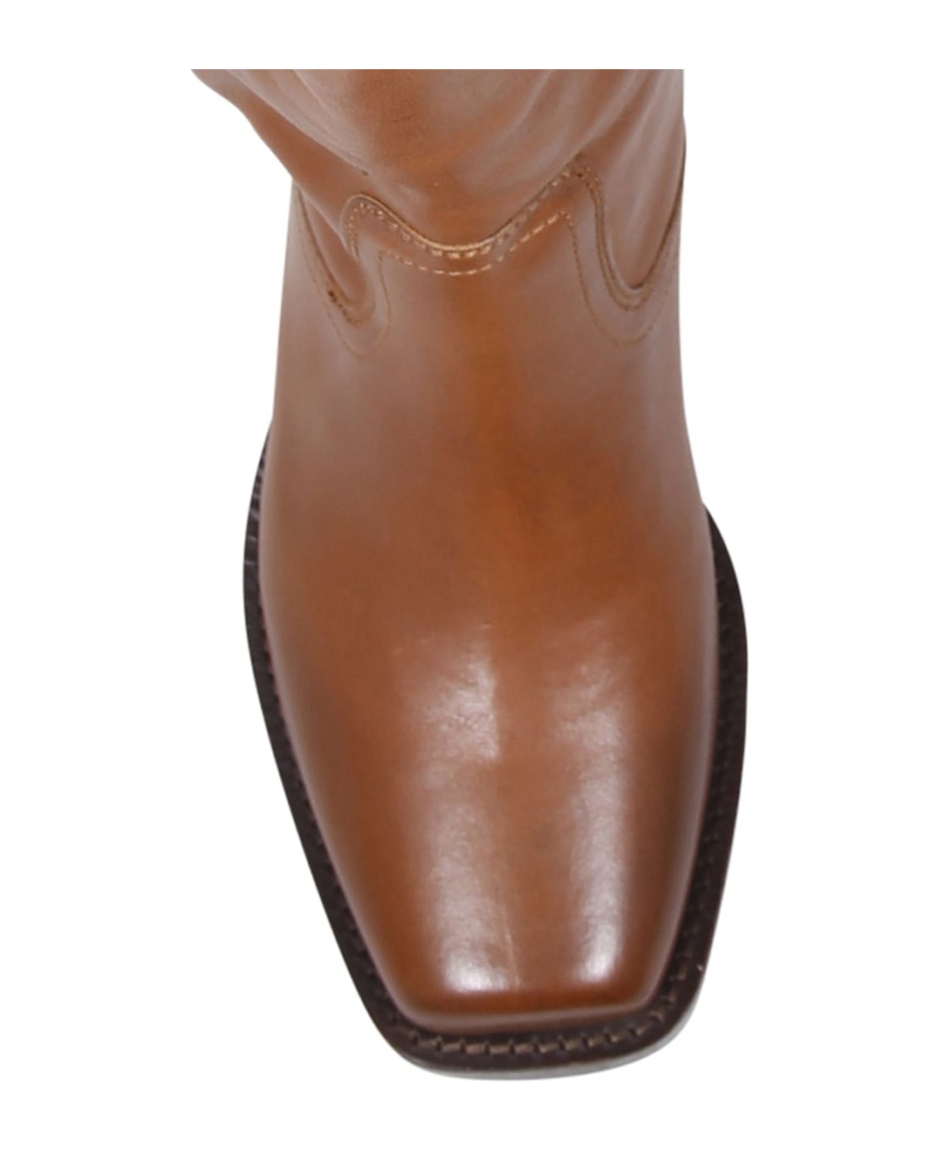 Marant Étoile Ademe Square Toe Biker Boots - Marrone