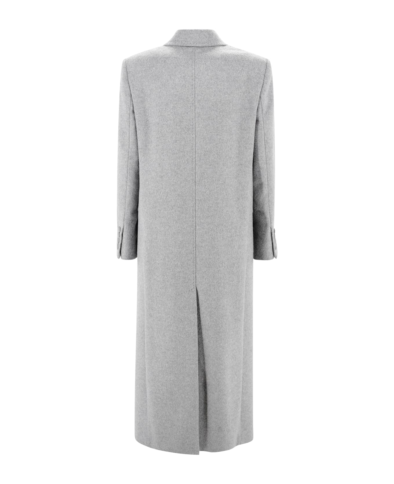 Max Mara Studio Long Double-breasted Wool Coat - Grey