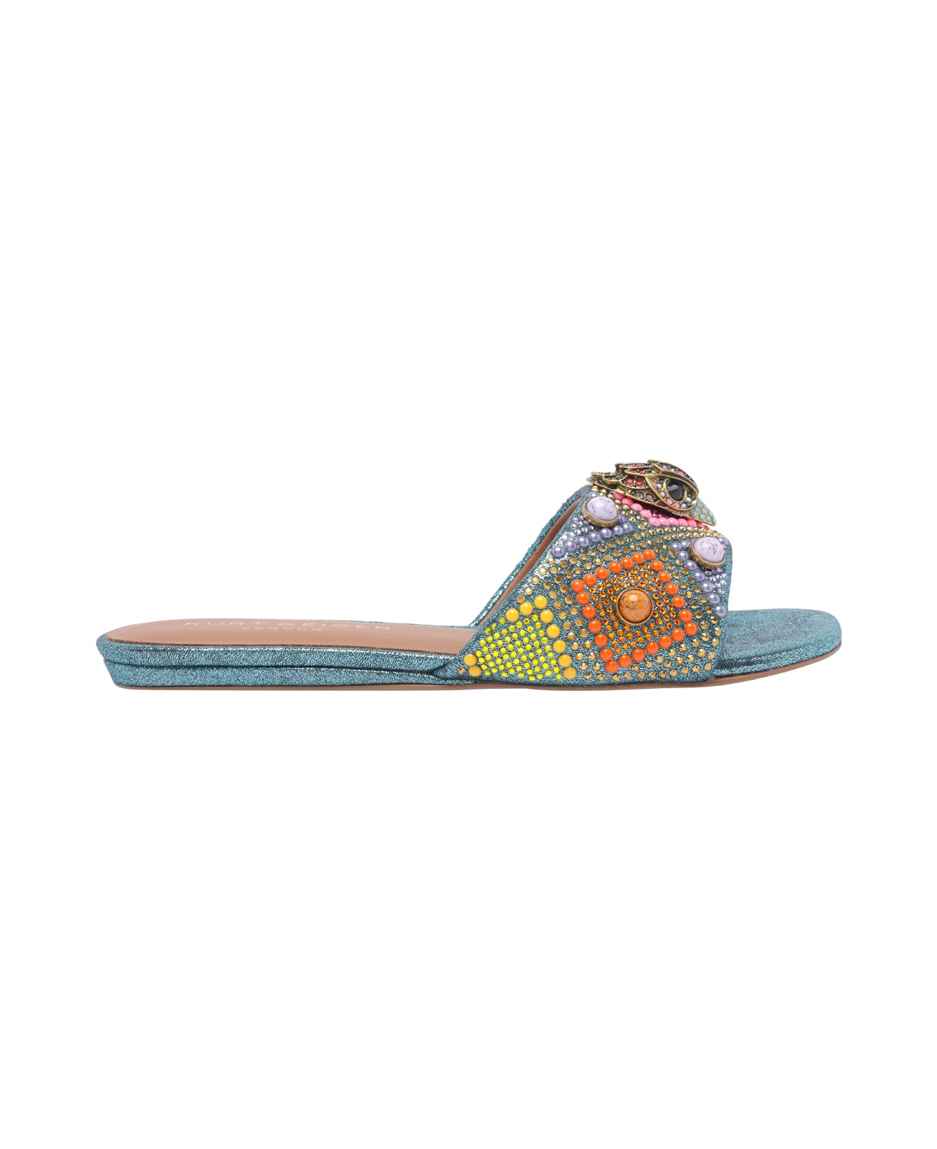 Kurt Geiger Kensington Jewel Flat Sandals - Blue