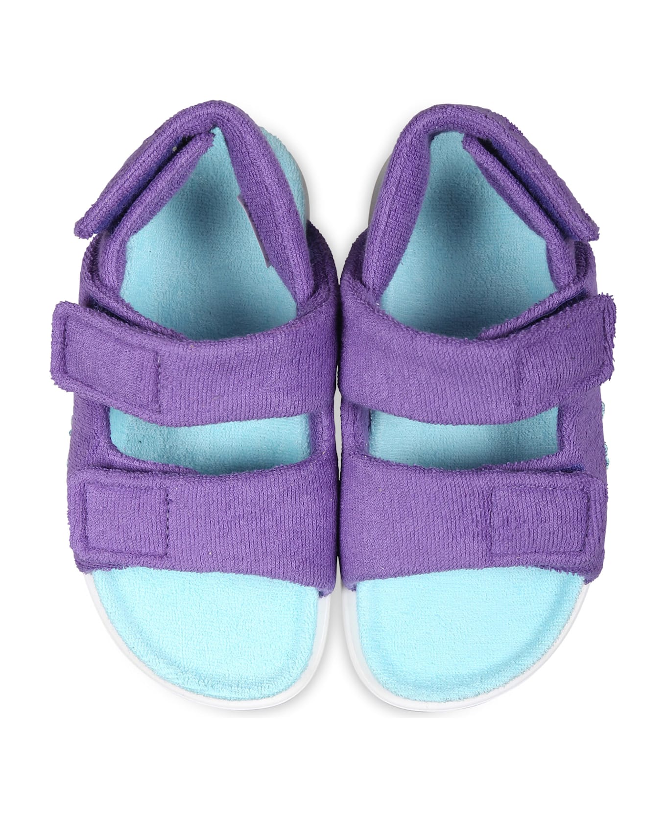 Marni Purple Sandals For Girl With Logo - Violet
