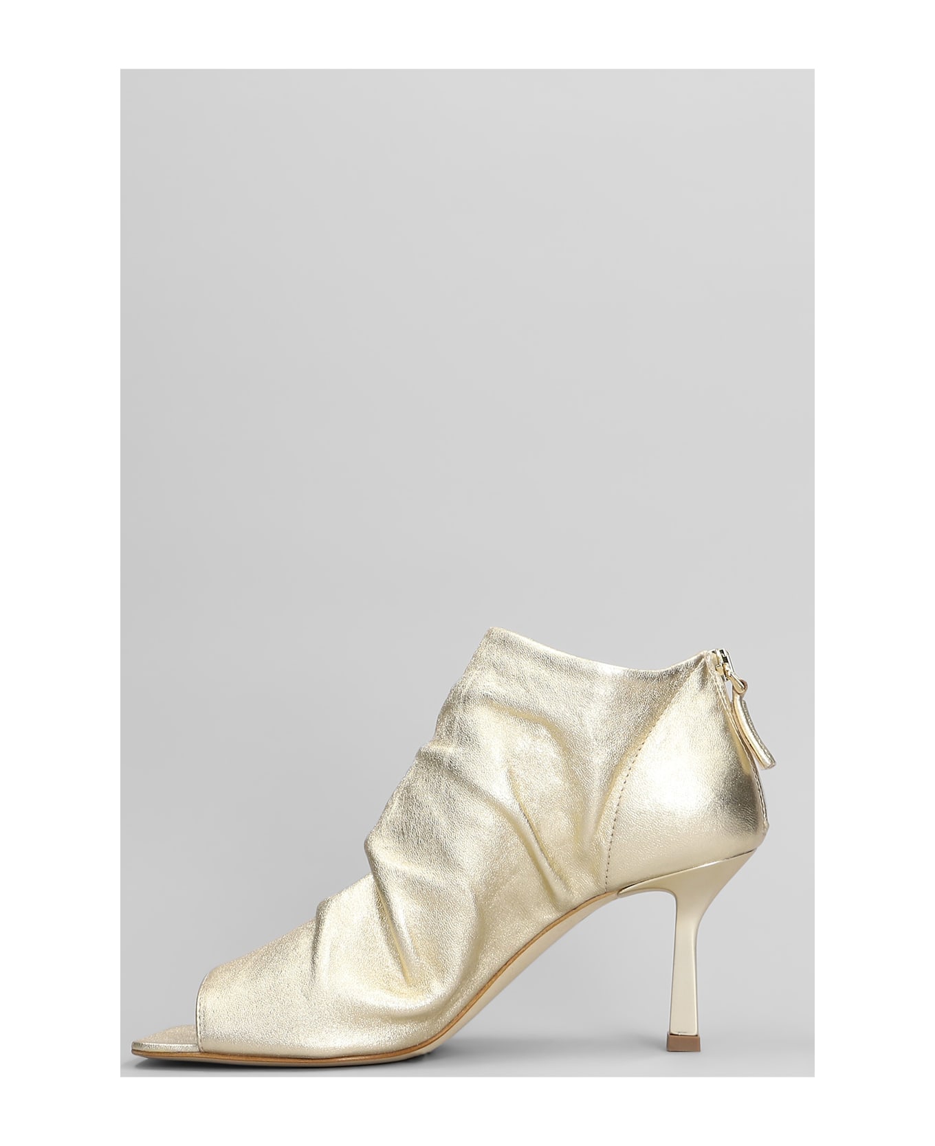 The Seller High Heels Ankle Boots In Platinum Leather - platinum