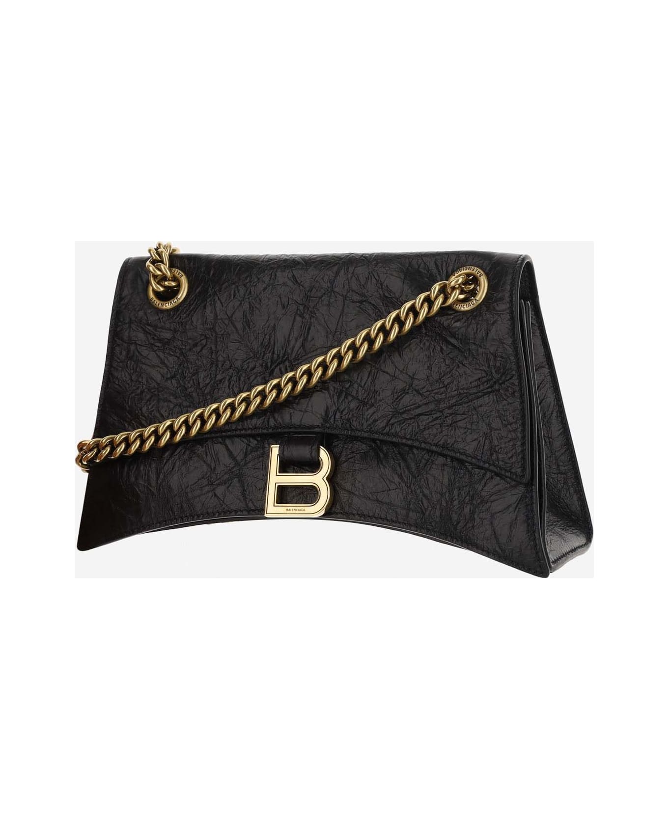 Balenciaga Crush Chain Small Quilted Bag - Black