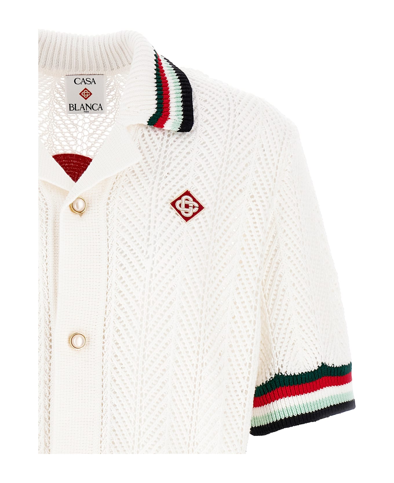 Casablanca 
sporty Faux Crochet
 Shirt - Multicolor