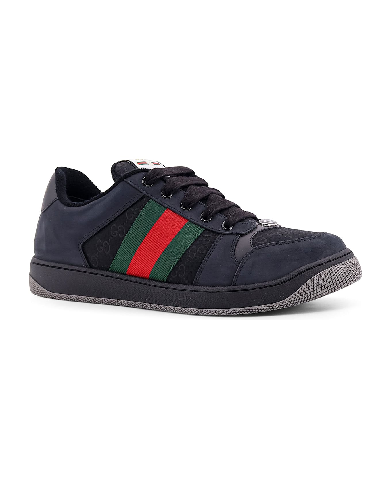 Gucci Black Leather Sneakers - Black