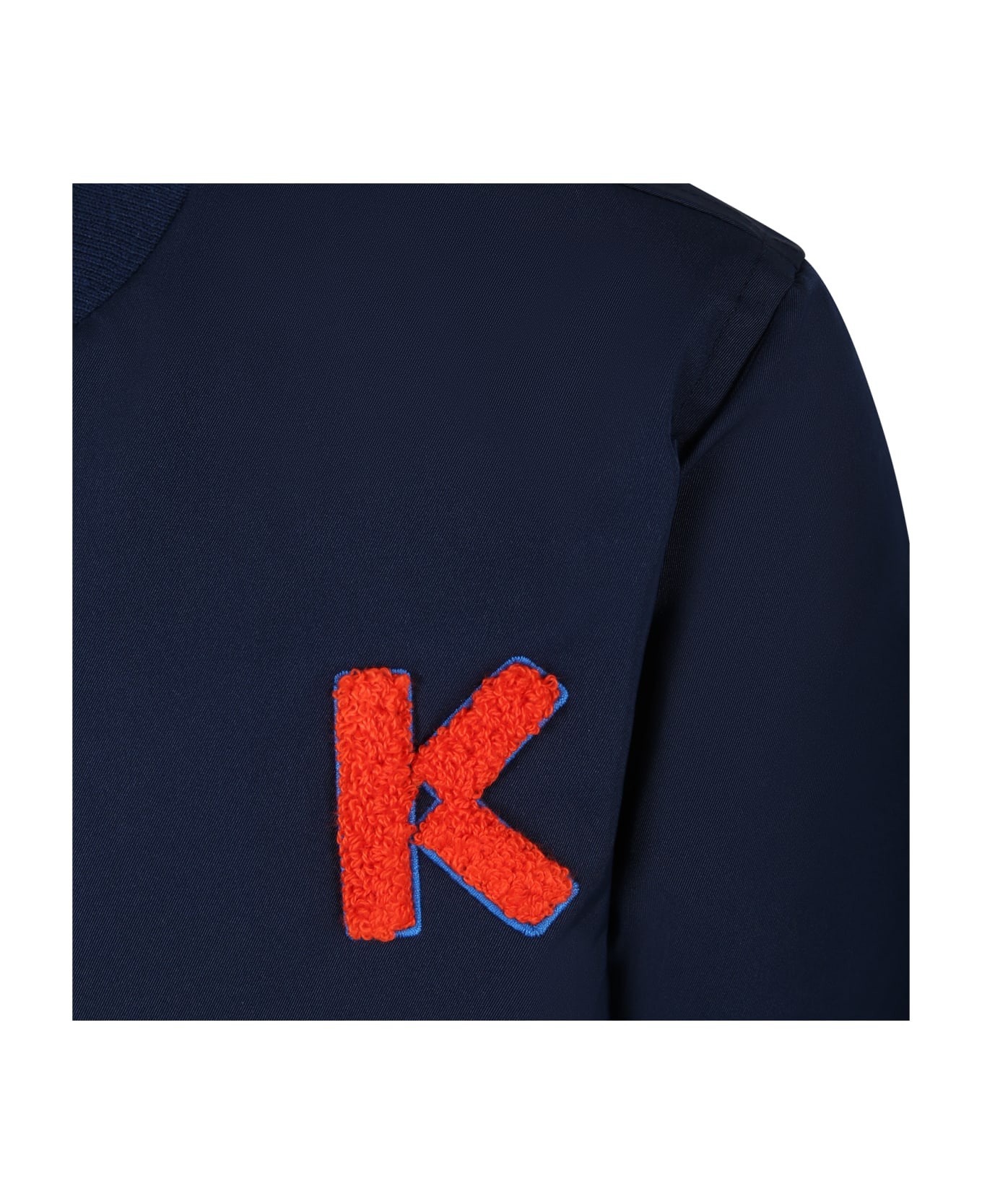 Kenzo Kids Blue Jacket For Boy With Logo - Blu