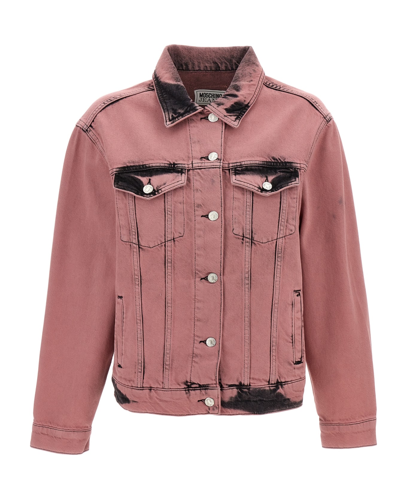 M05CH1N0 Jeans Pink Cotton Jeans Jacket - Pink