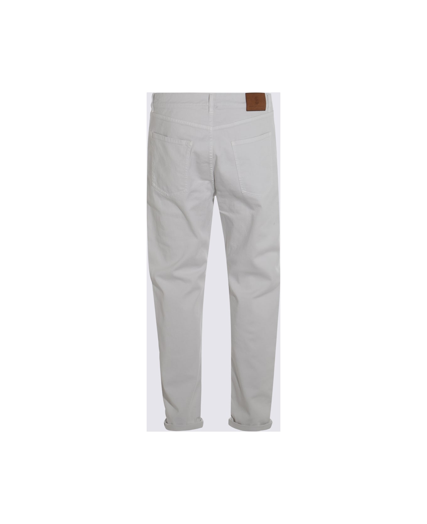 Brunello Cucinelli White Cotton Pants - Gesso