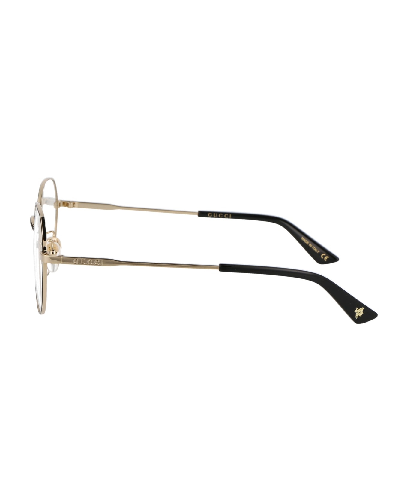 Gucci Eyewear Gg1232oa Glasses - 001 BLACK GOLD TRANSPARENT