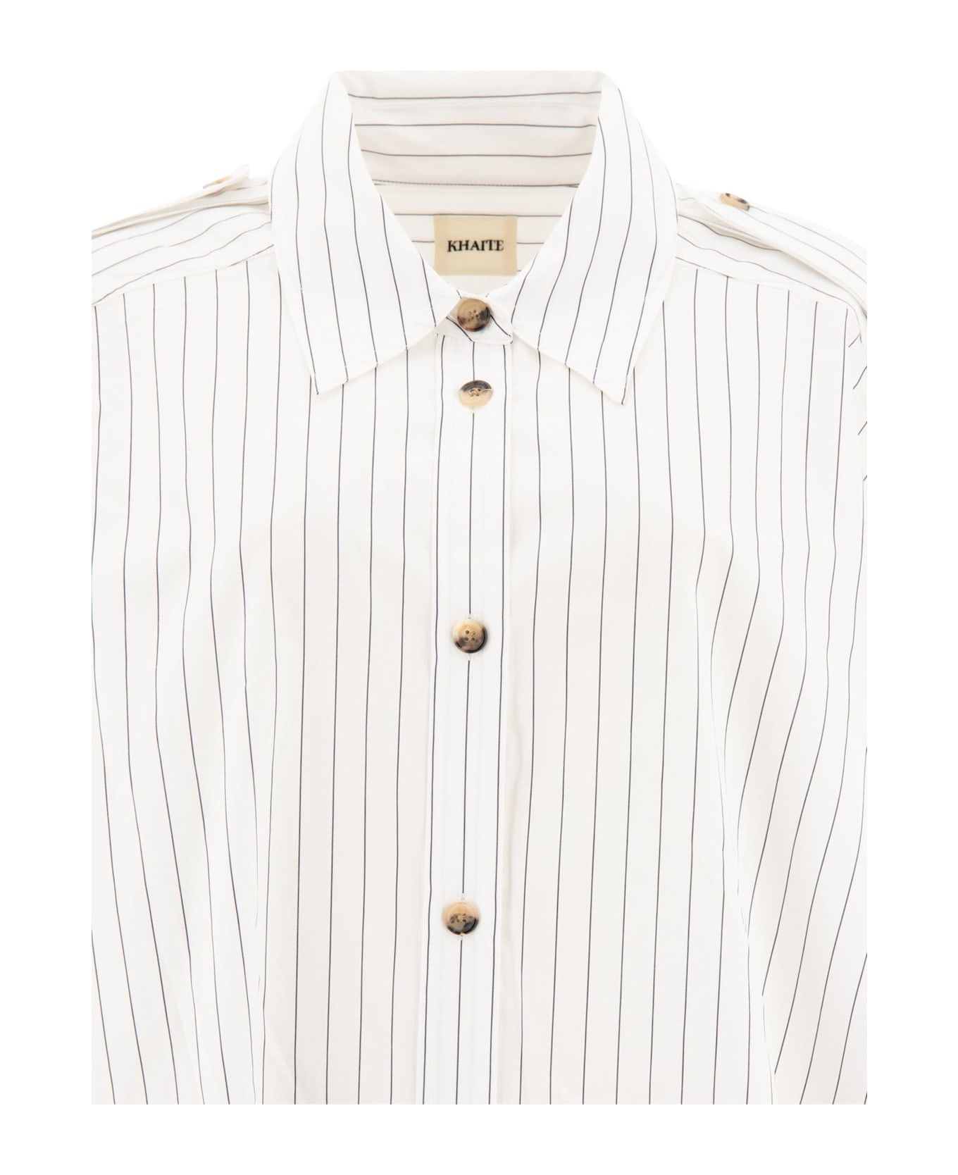 Khaite The Tamal Striped Button-up Shirt - WHITE/BLUE