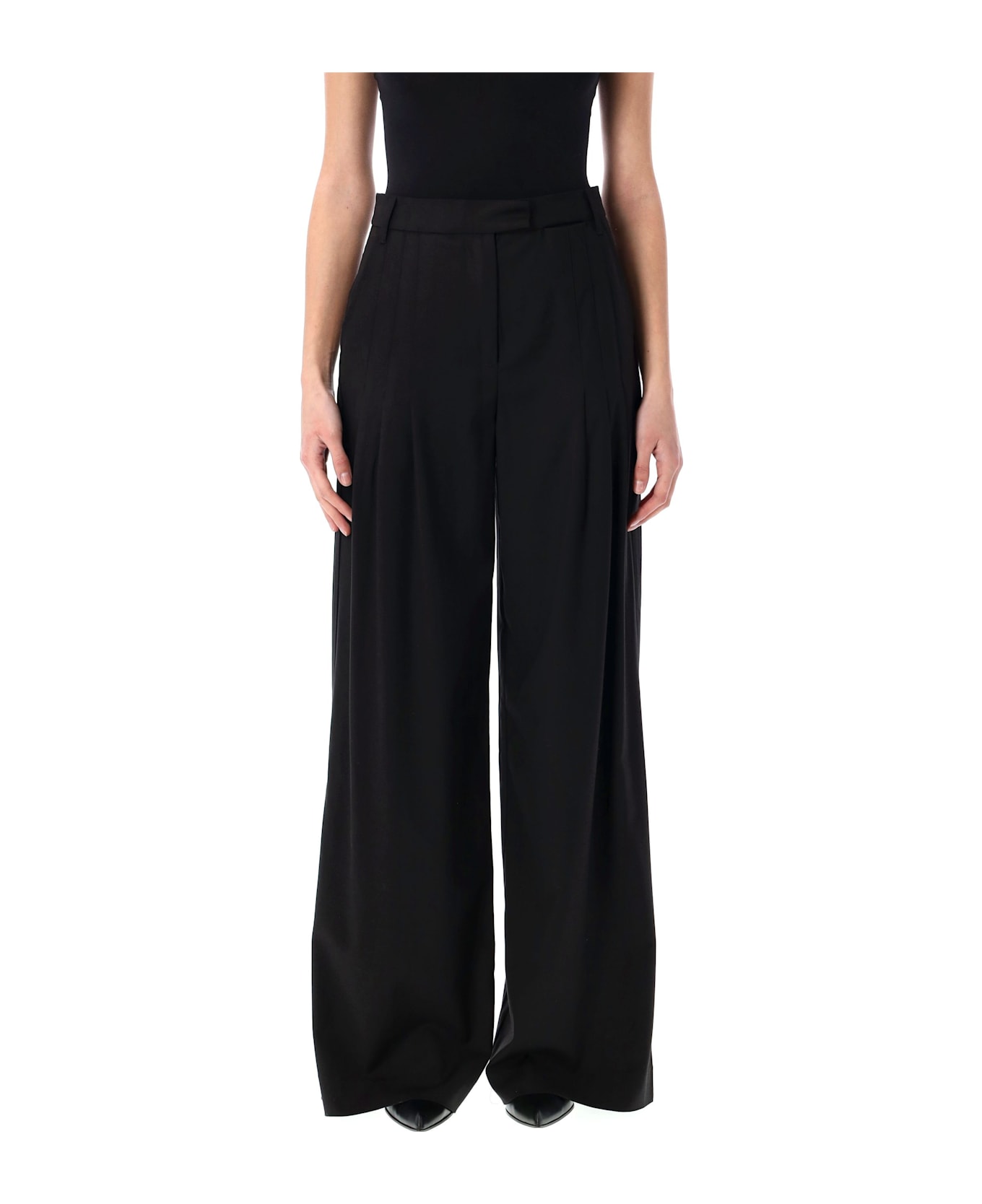 REMAIN Birger Christensen Wide Suiting Pants - BLACK