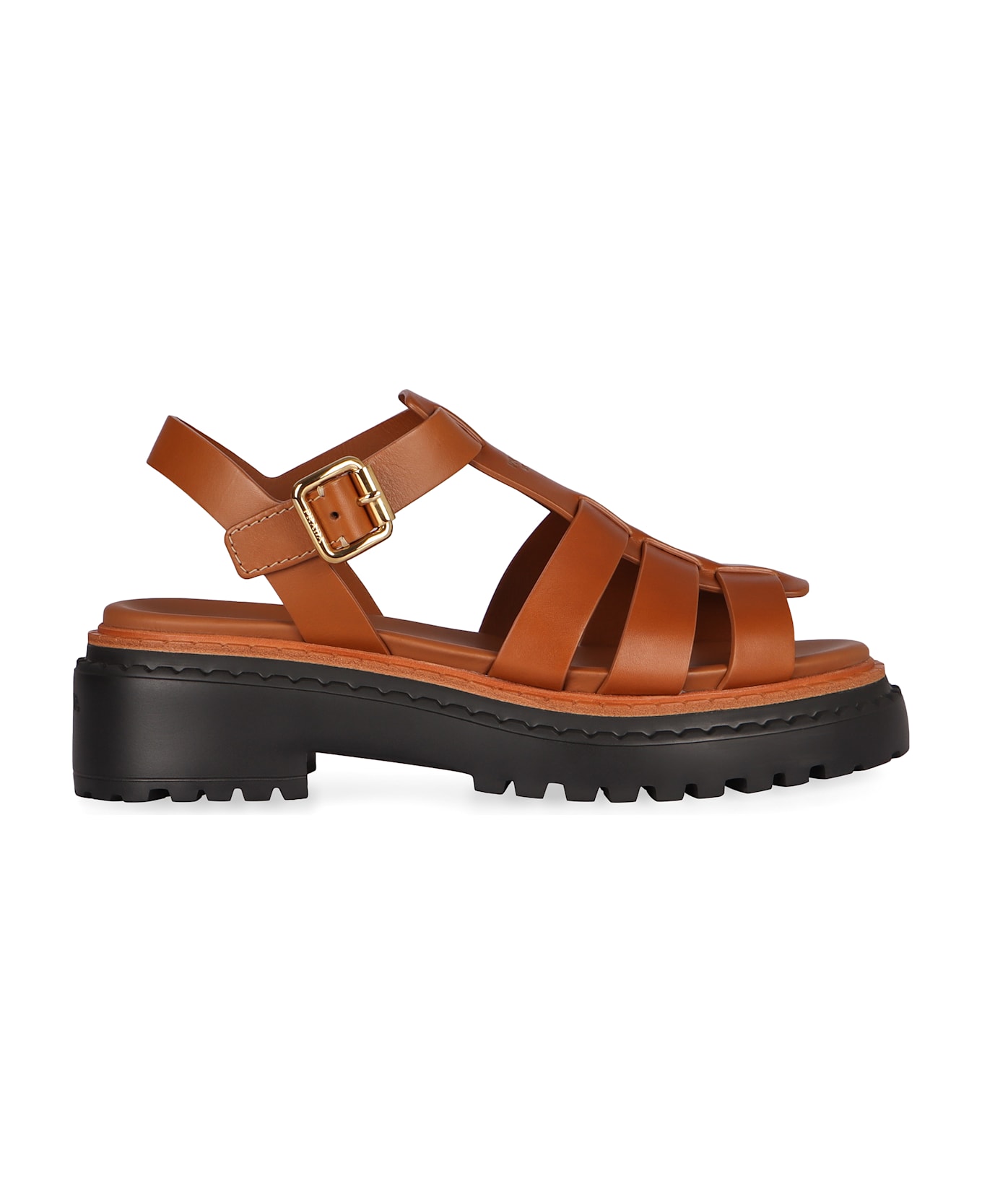 Prada Leather Sandals - brown