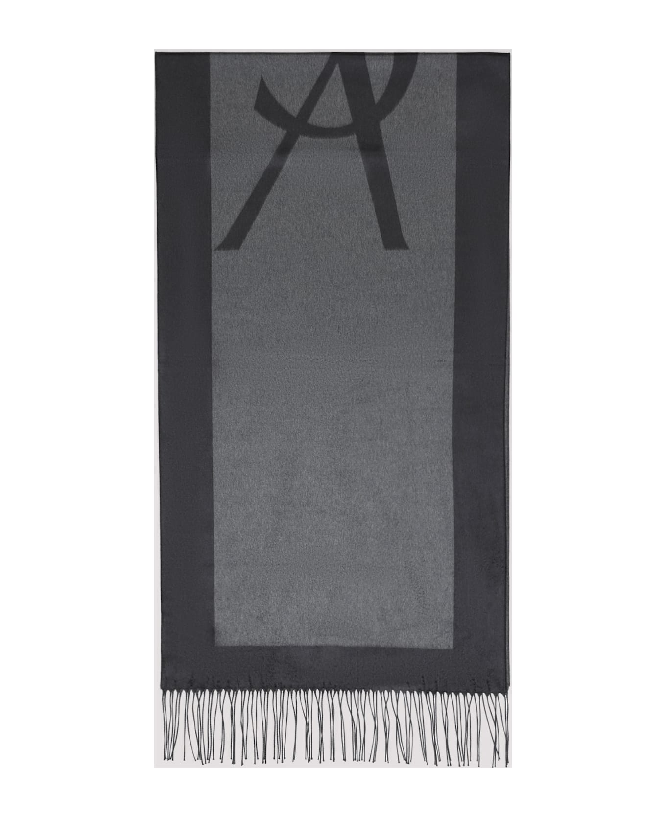 Saint Laurent Silk Scarf - Graphite Dark Grey