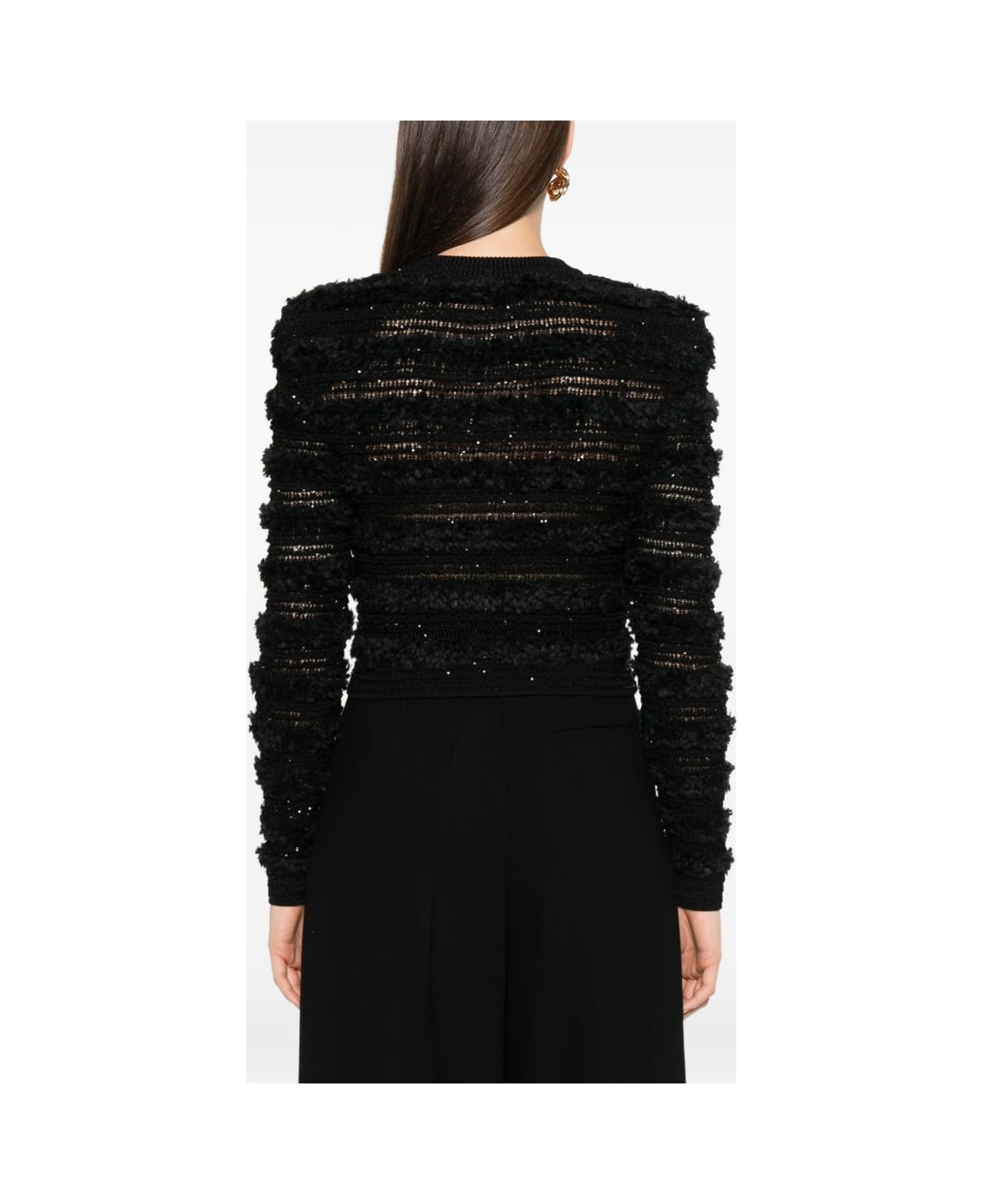 Balmain Tweed Cardigan - Black