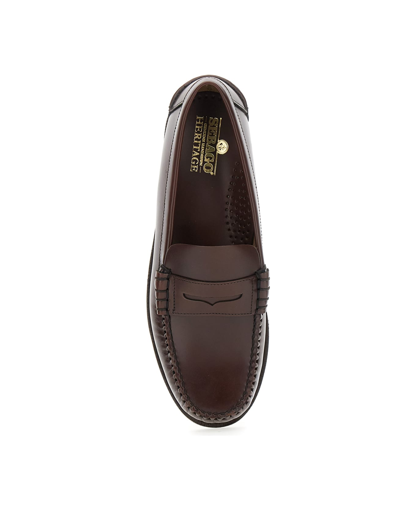Sebago 'classic Dan' Brown Loafers With Raised Stitching And Low Heel In Leather Man - Brown