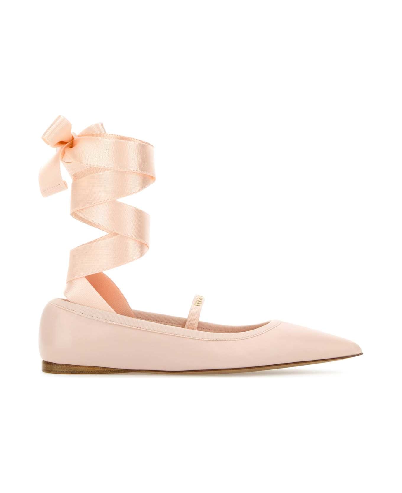 Ferragamo Pastel Pink Leather Carice Ballerinas - BALLET