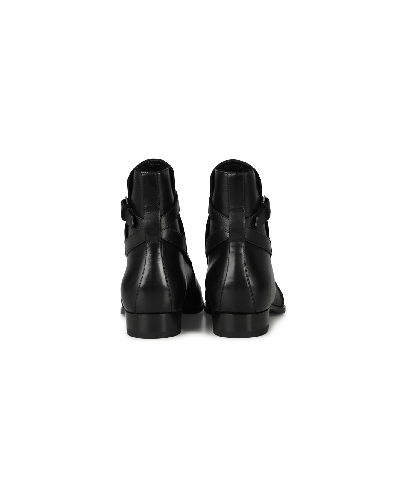 Saint Laurent Wyatt Jodhpur Leather Ankle Boots - Black ブーツ
