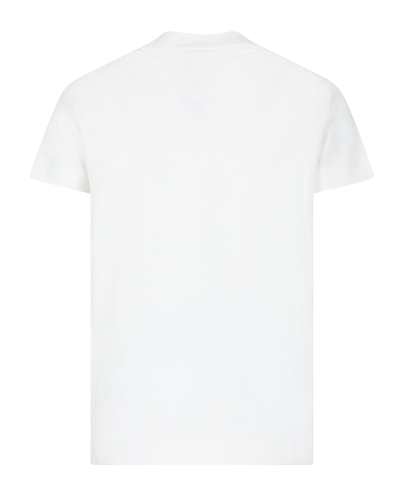 Fendi White T-shirt For Kids With Fendi Logo - White