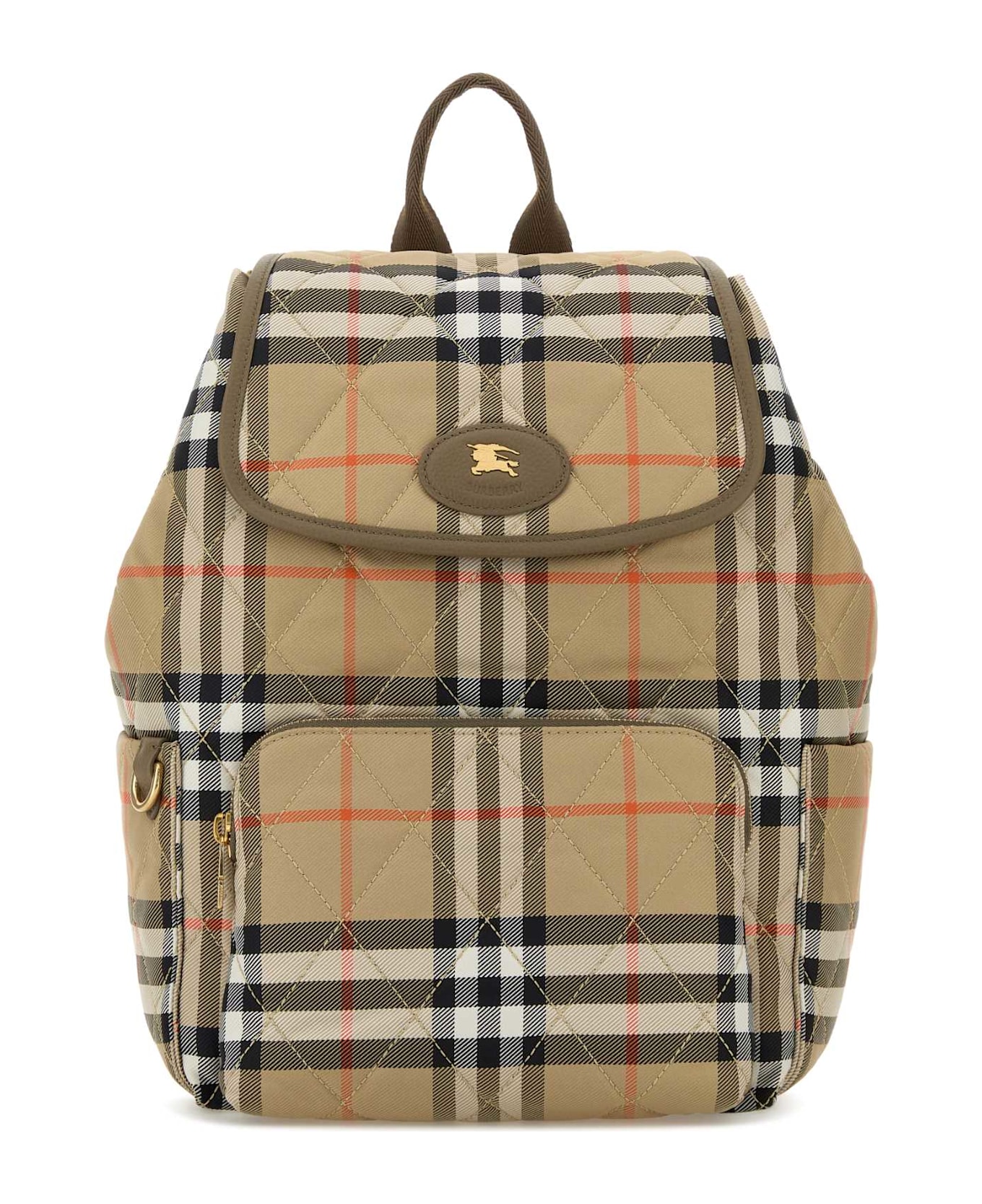 Burberry Embroidered Canvas Backpack - SAND