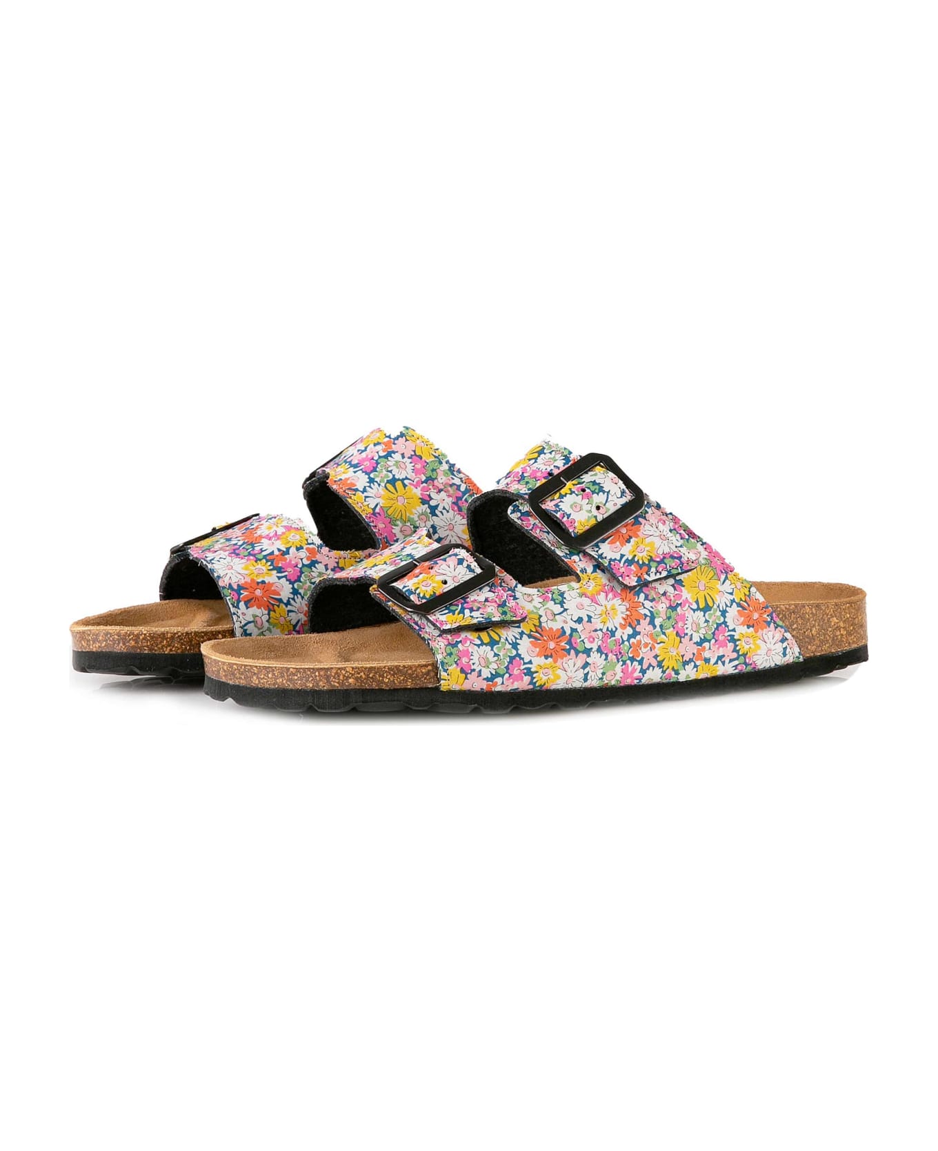 MC2 Saint Barth Woman Sandals With Flower Print - MULTICOLOR