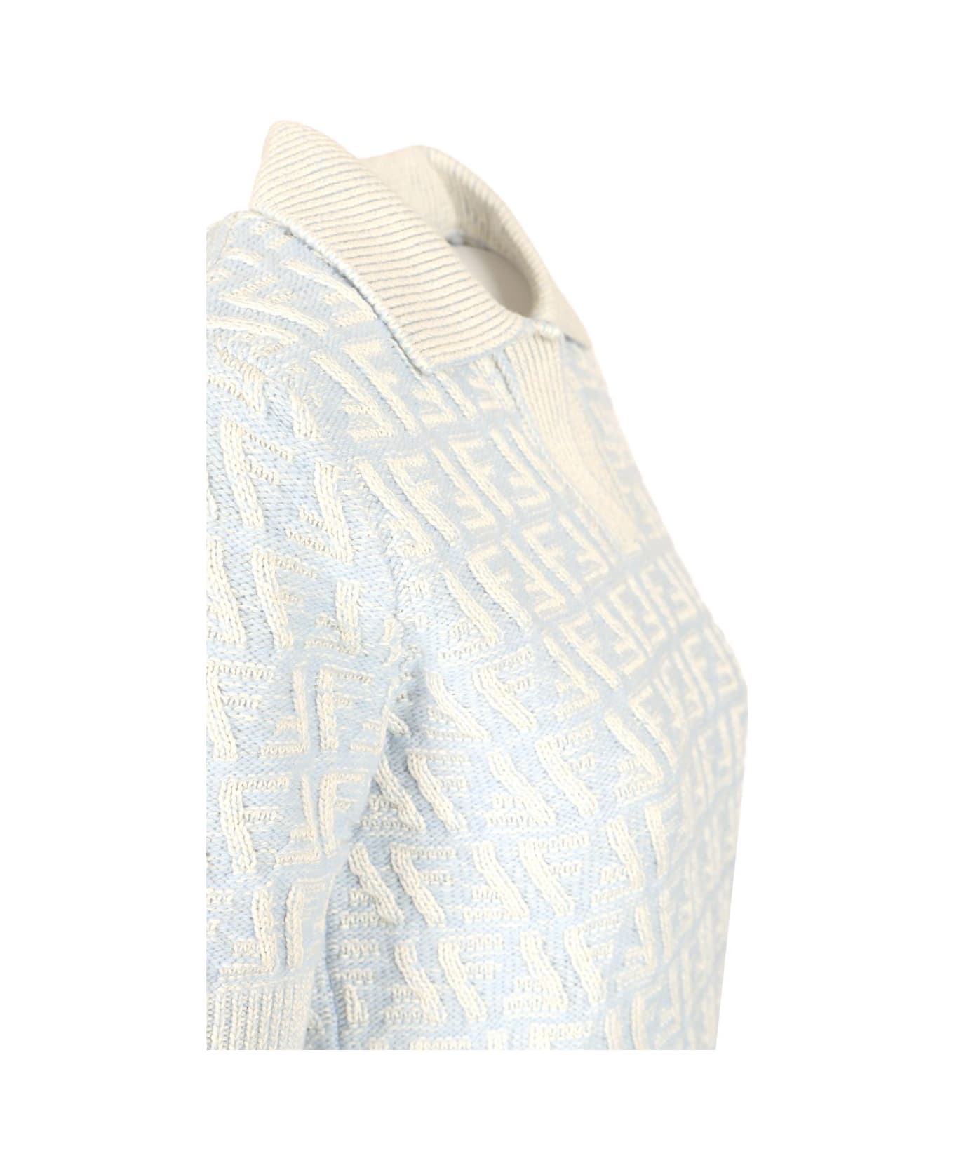 Fendi Short-sleeved Polo Shirt - Light blue