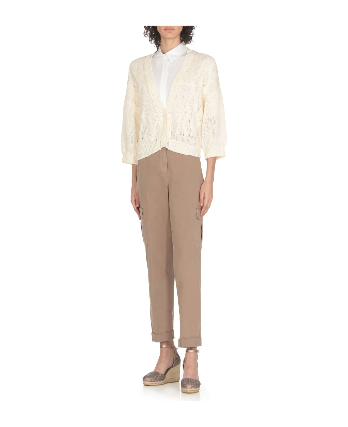 Peserico Cotton Cardigan - Ivory