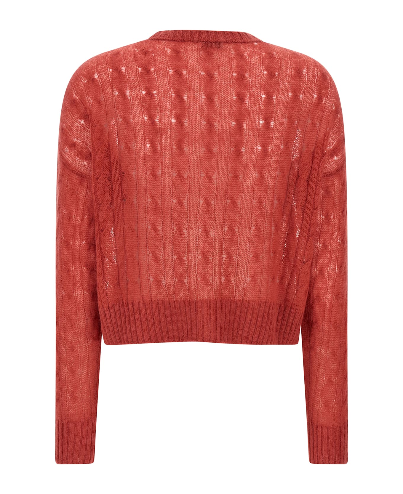 Brunello Cucinelli Braid Knit Cardigan - Red