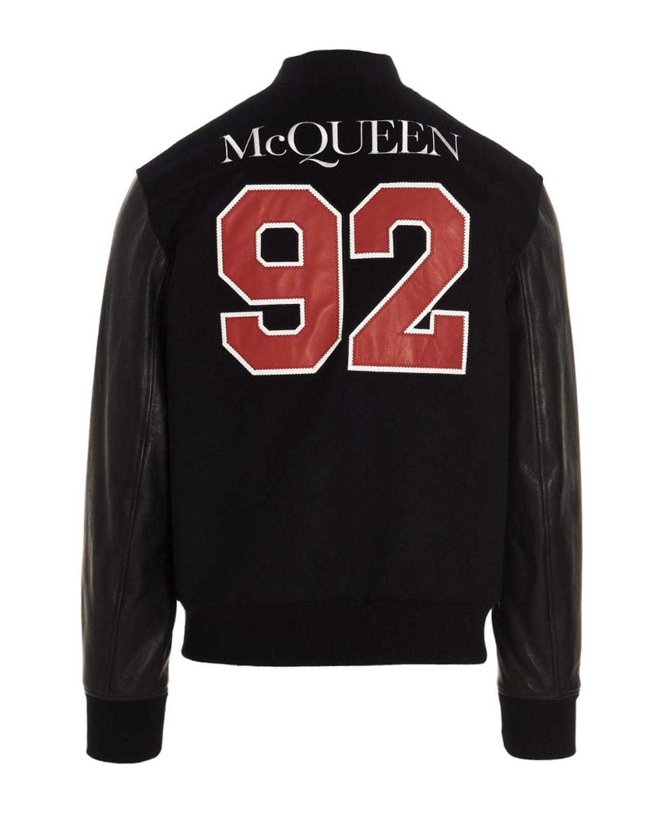 Alexander McQueen Logo Embroidery Bomber - Black