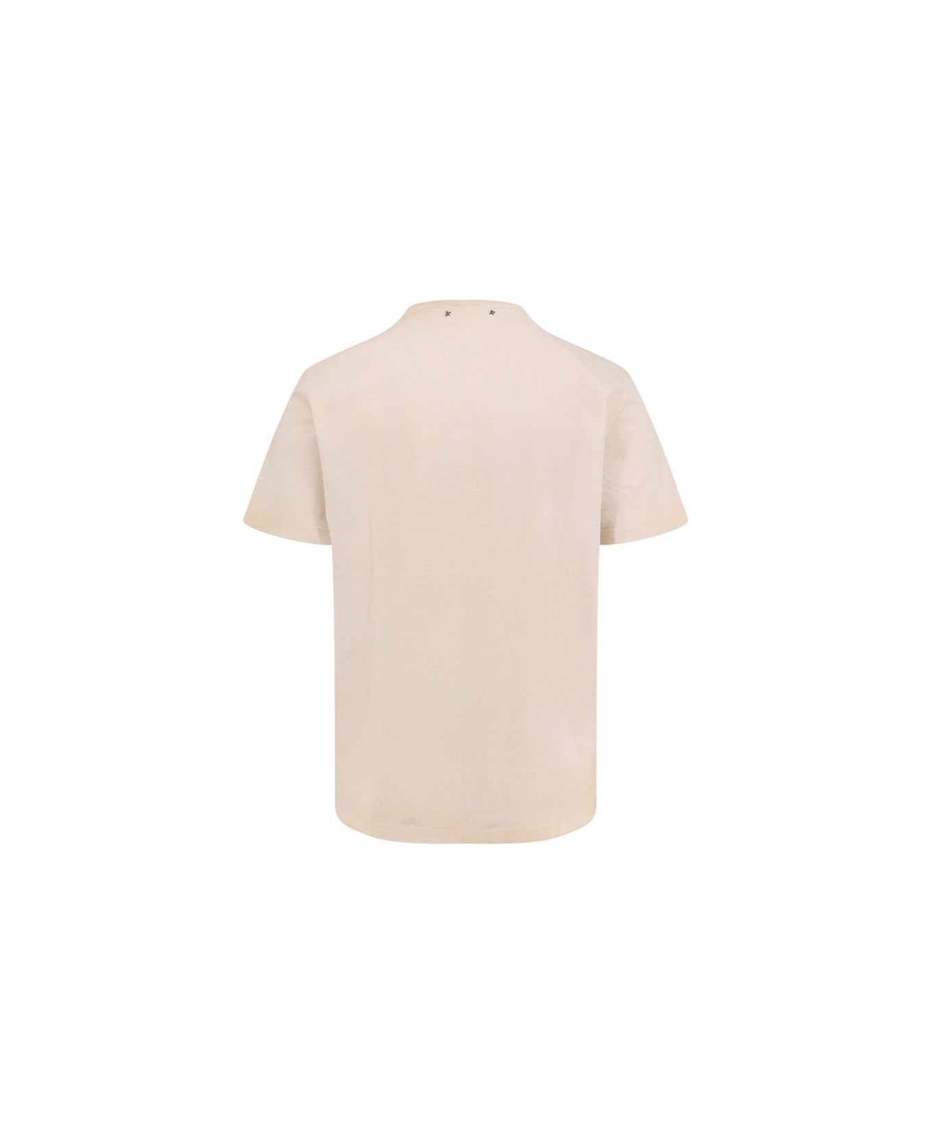 Golden Goose T-shirt In White Cotton - Beige