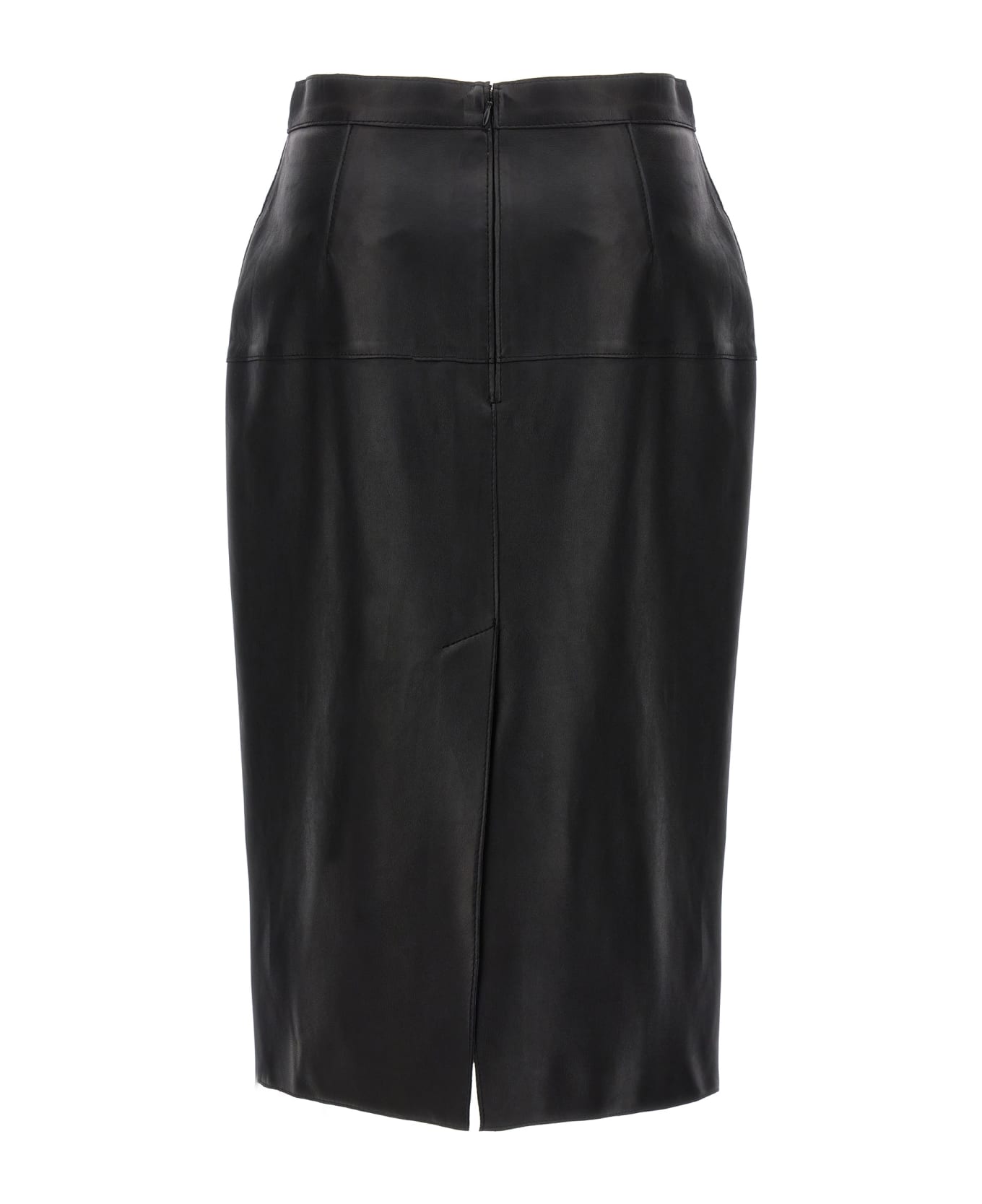 Parosh Leather Skirt - Black  