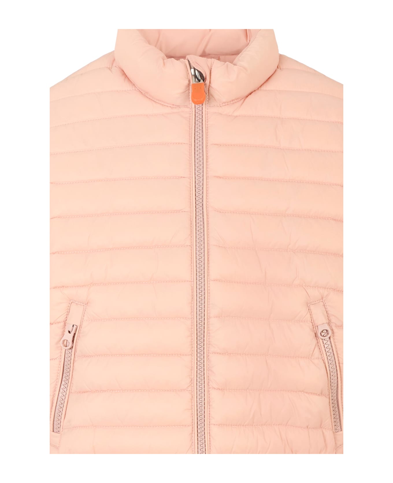Save the Duck Pink Giga Down Jacket For Girl With Logo - Pink