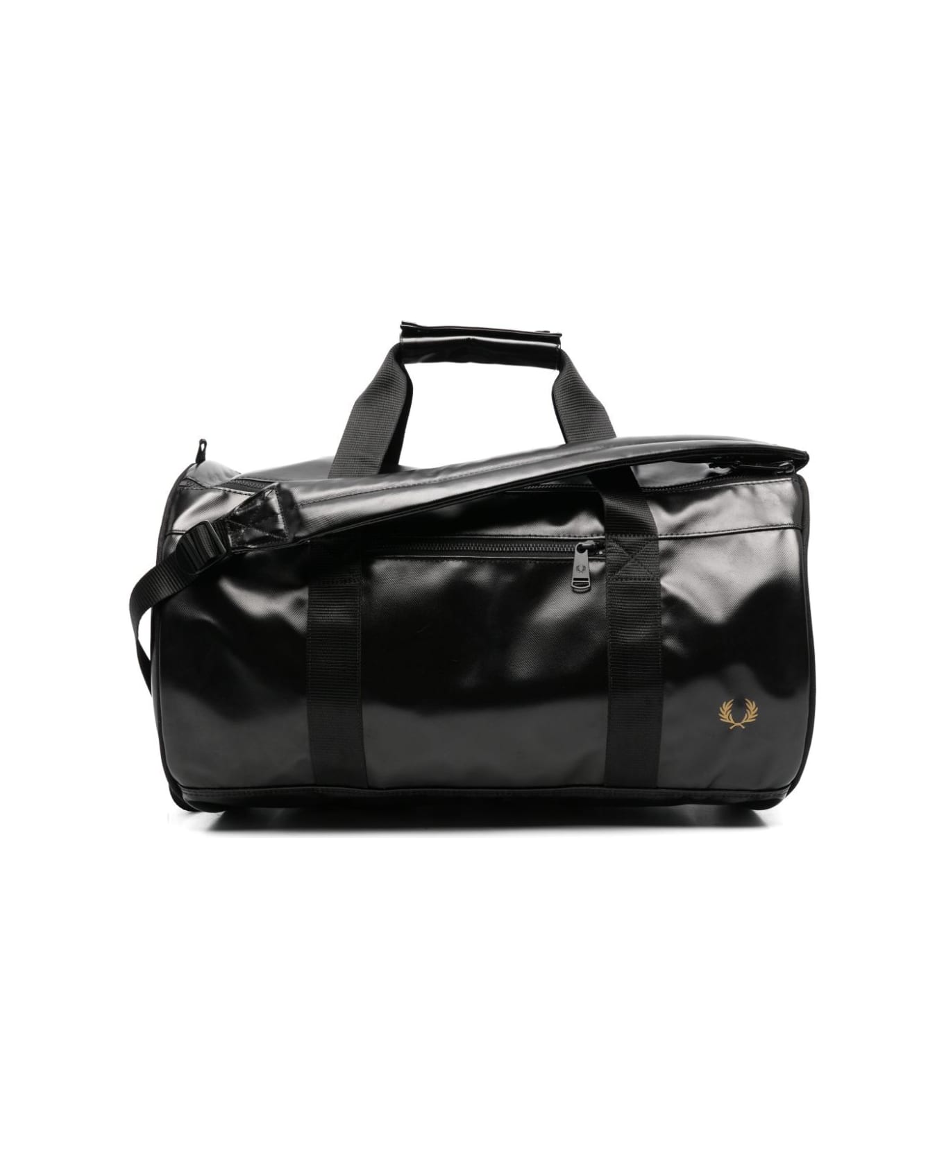 Fred Perry Tonal Barrel Backpack - Black Gold